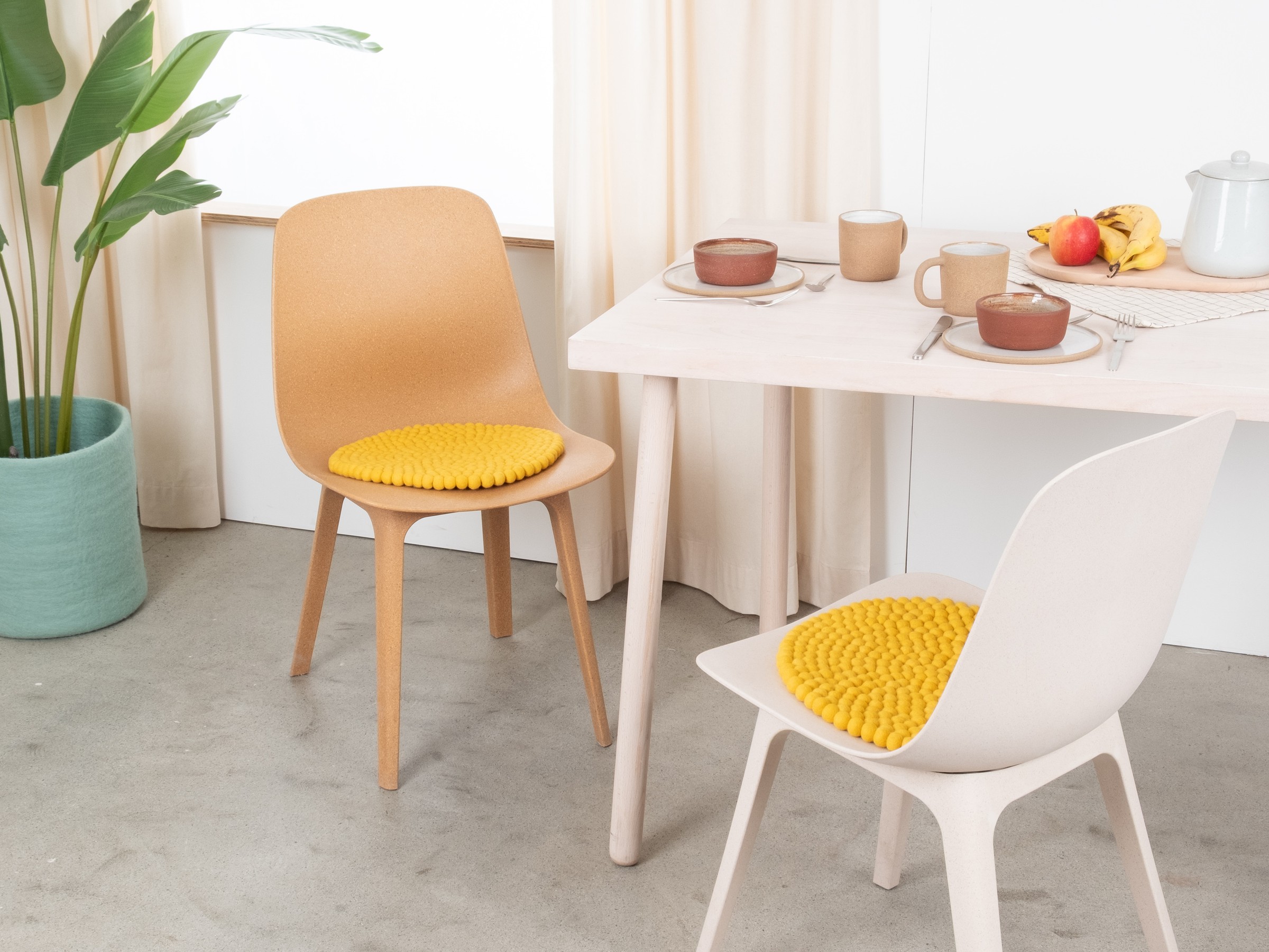 myfelt Kira Filzkugel-Sitzauflage Gelb Ø 36 cm