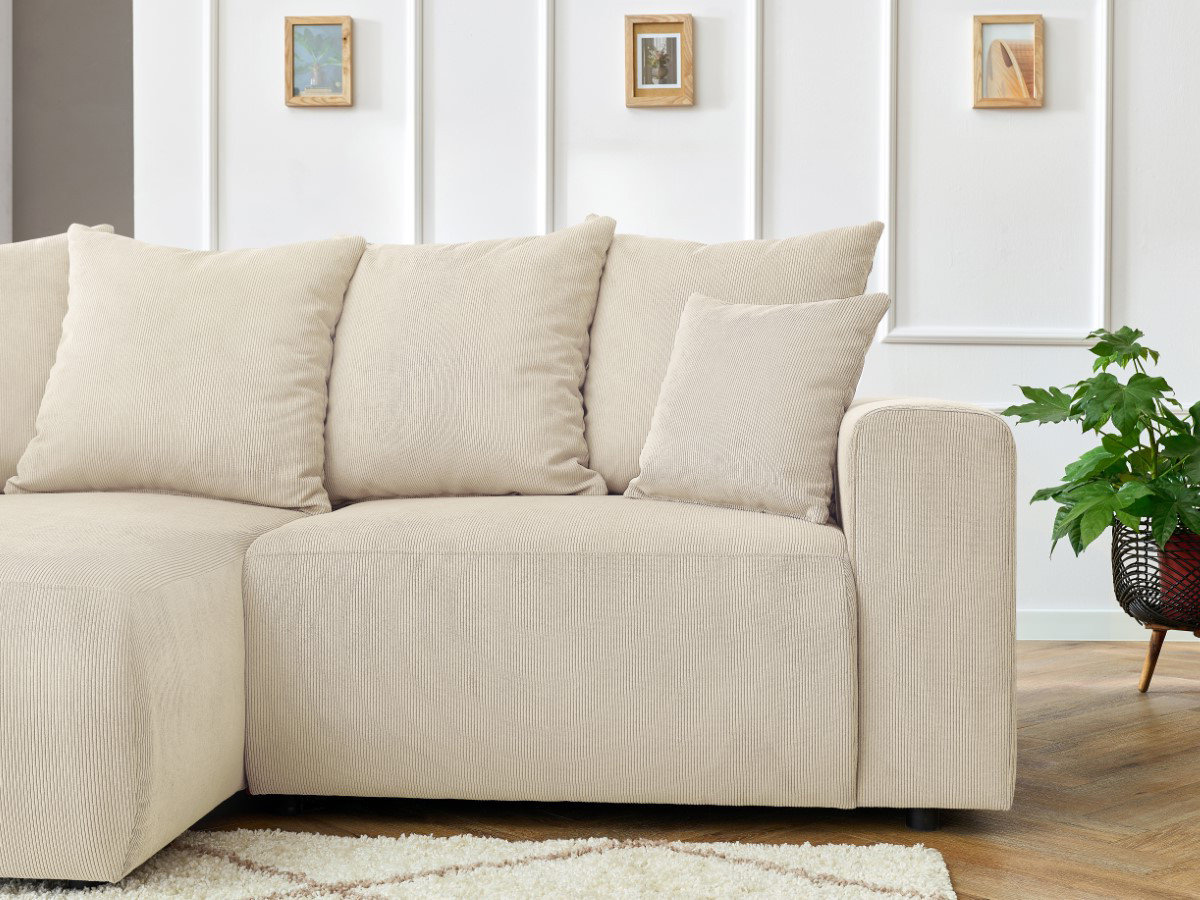 Bobochic Enjoy Ecksofa Cordsamt Beige Ecke links