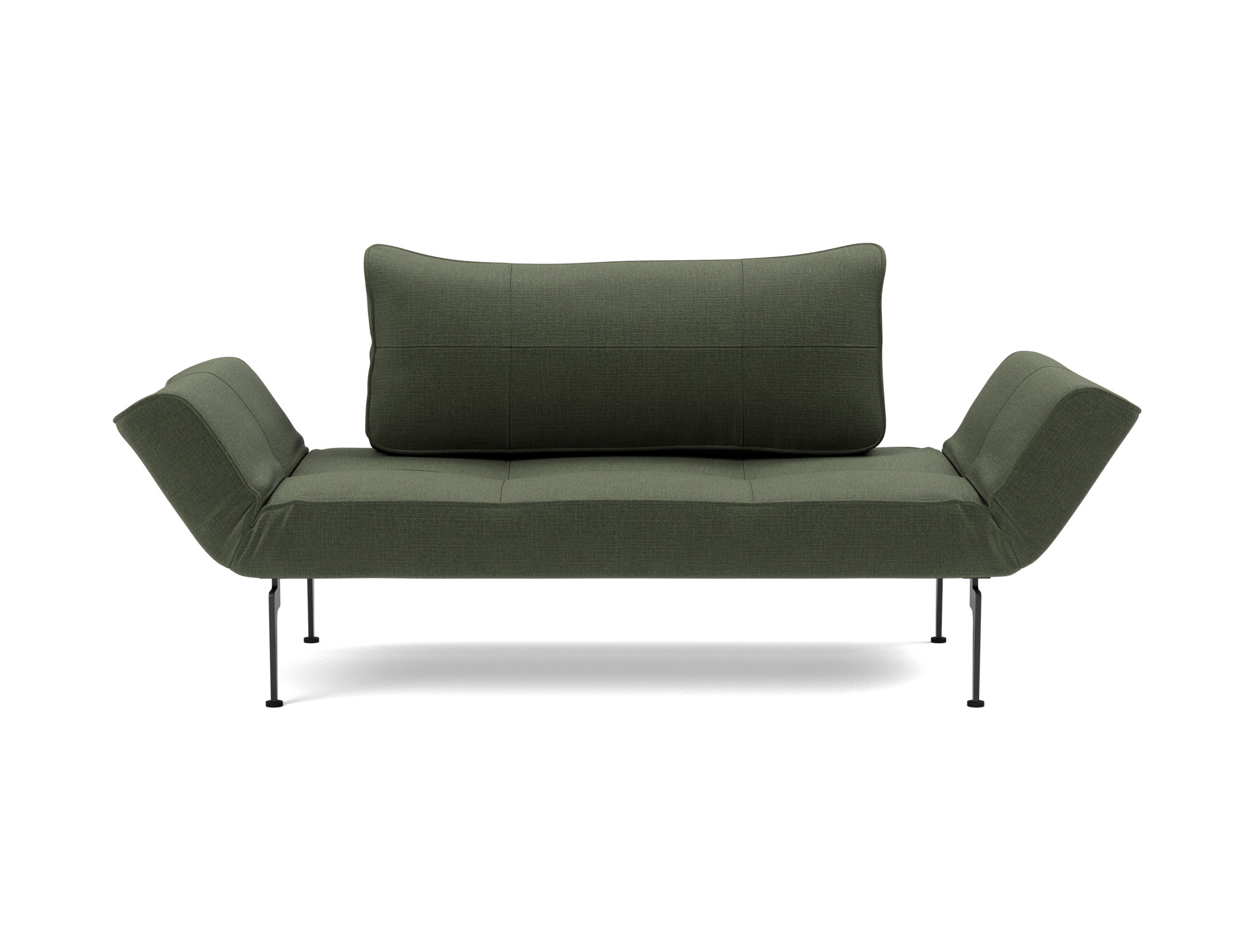 Tagesbett Zeal Chenille Esina 413-Olive-Green Beine Laser schwarz
