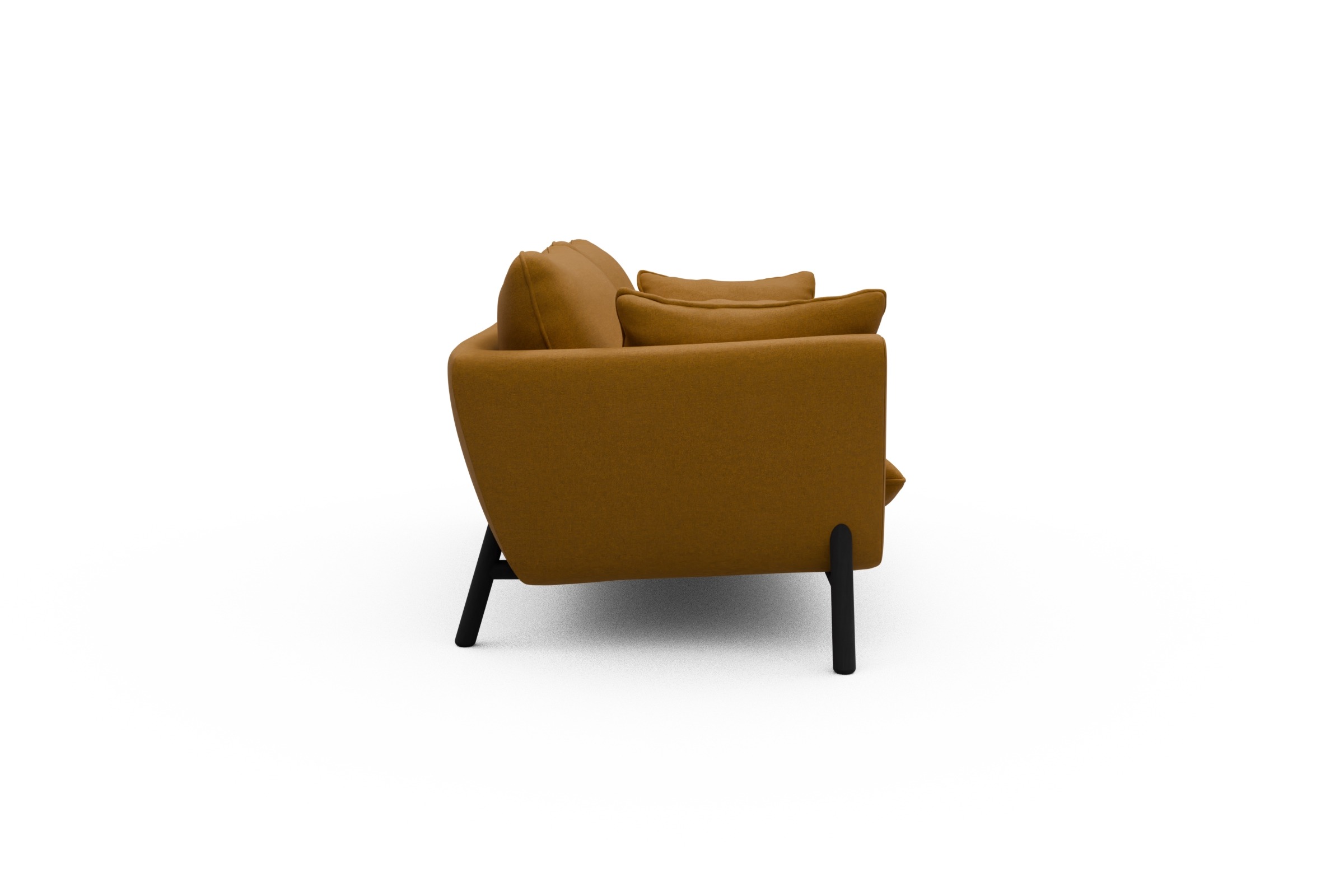 Sofa Emil 2-Sitzer Beinfarbe Eiche Schwarz Satya-Ocre