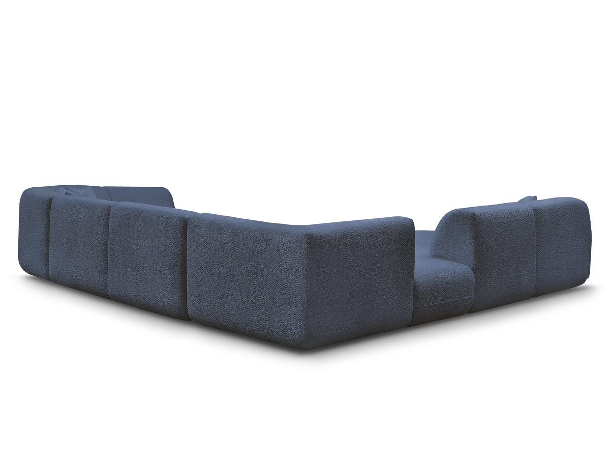 Bobochic Anda Wohnlandschaft mit Pouf 396 × 357 cm Chenille Dunkelblau Ecke links