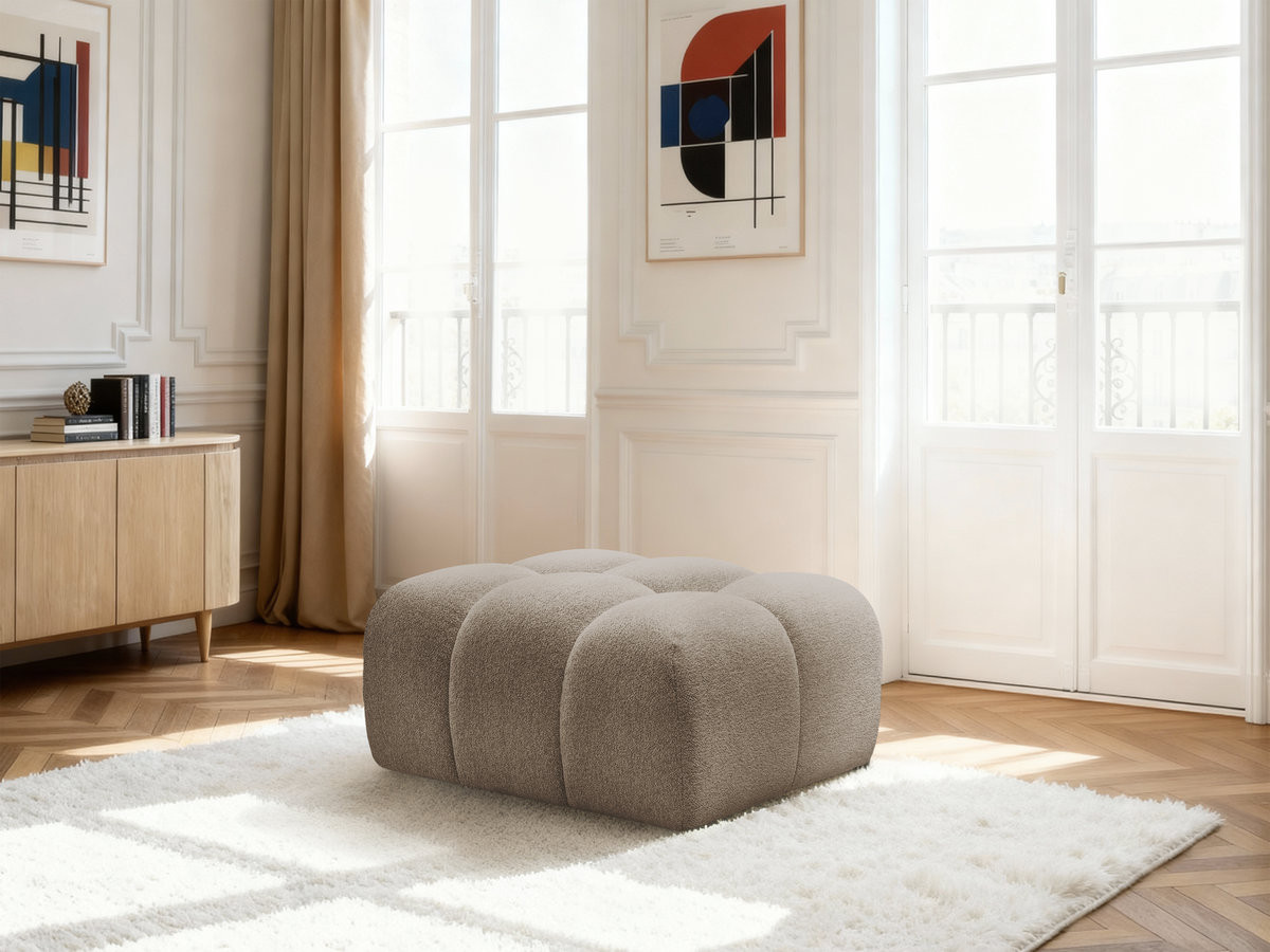 Bobochic Melisse Pouf Melange-Stoff Taupe