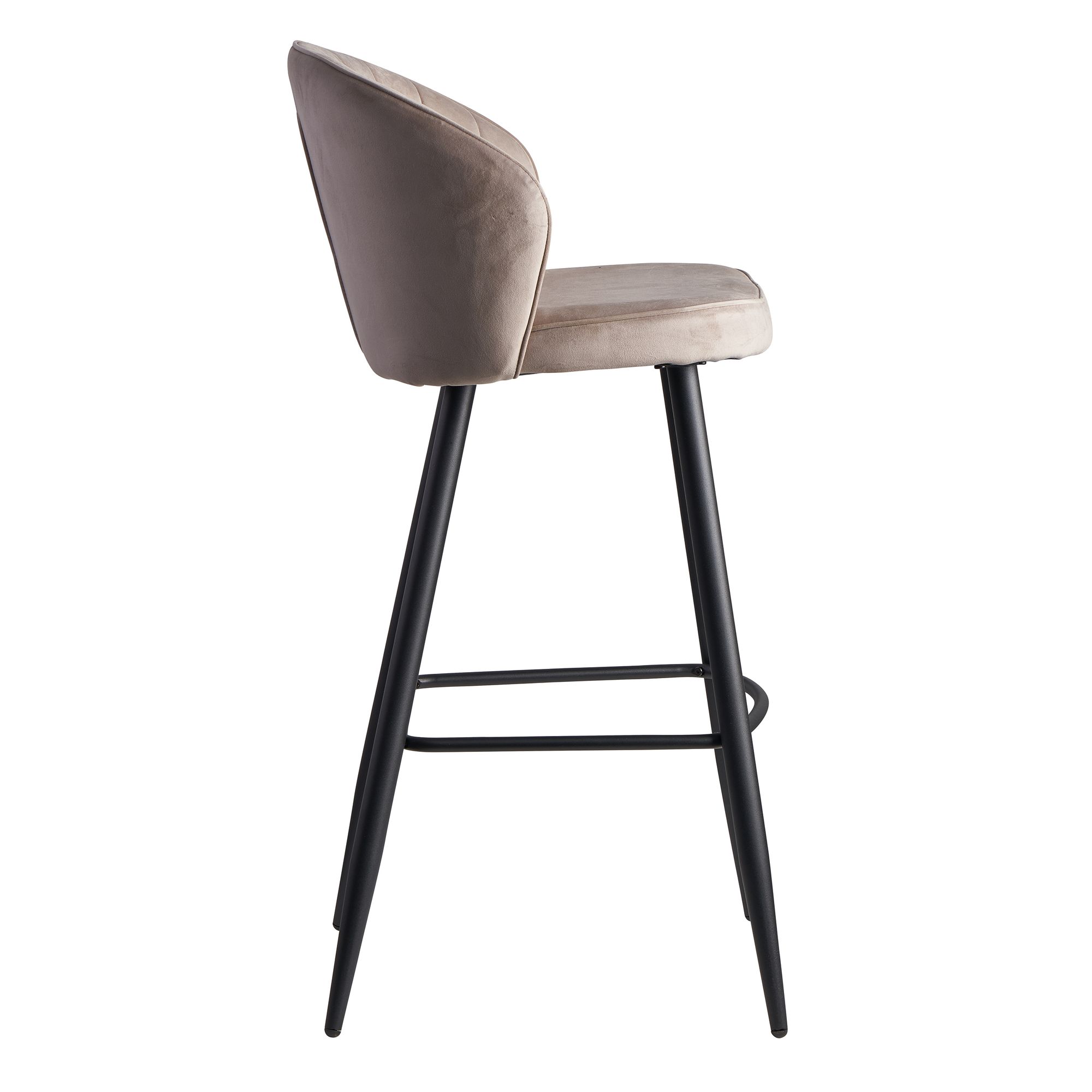 Barhocker Norddepil Samt Beige 56 × 52,5 × 102,5 cm