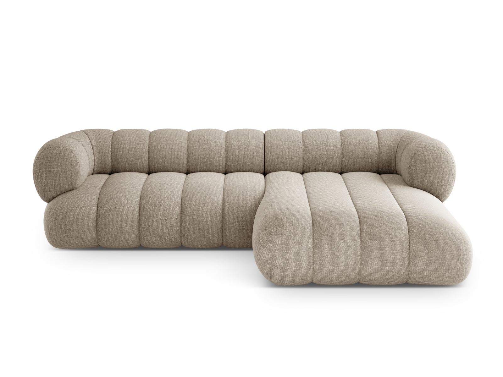 Cosmopolitan Design Ecksofa Koge 5-Sitzer Chenille Eden Dunkelbeige Rechts