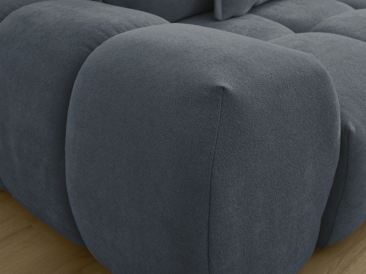 Bobochic Everest Sofa 3-Sitzer, 5 Kissen Strukturstoff Dunkelblau
