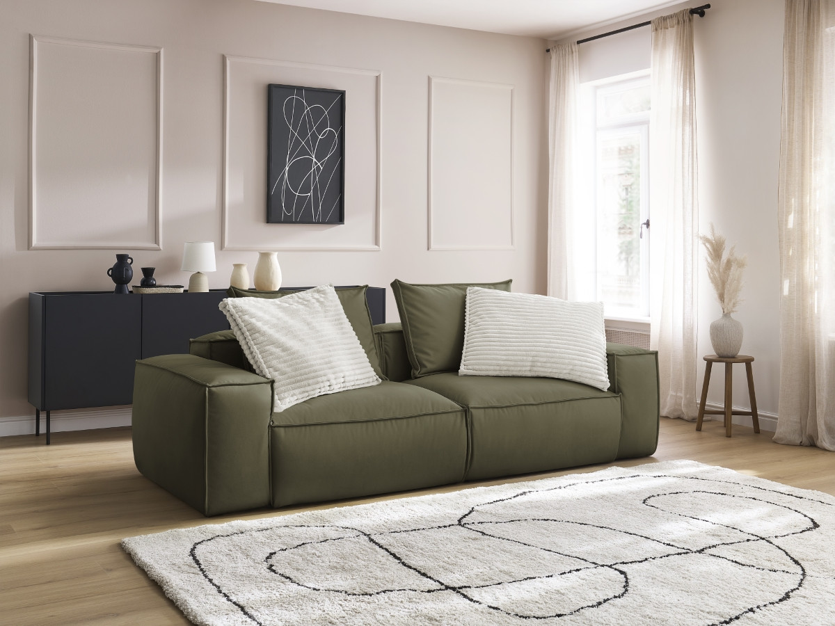 Bobochic Boheme Sofa 3-Sitzer Kunstleder Grün
