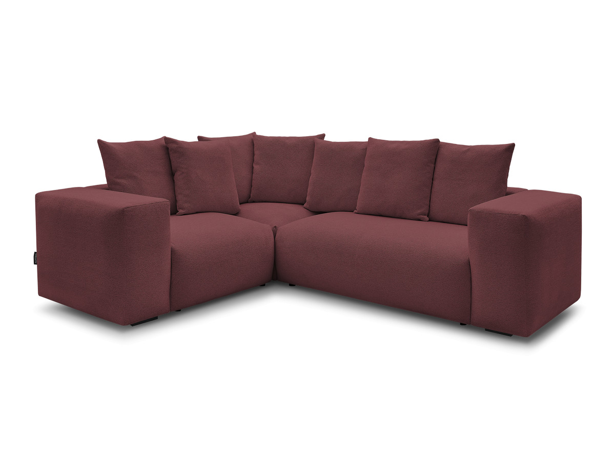 Bobochic Voltaire Ecksofa 268 × 214 cm Melange-Stoff Rot Ecke links