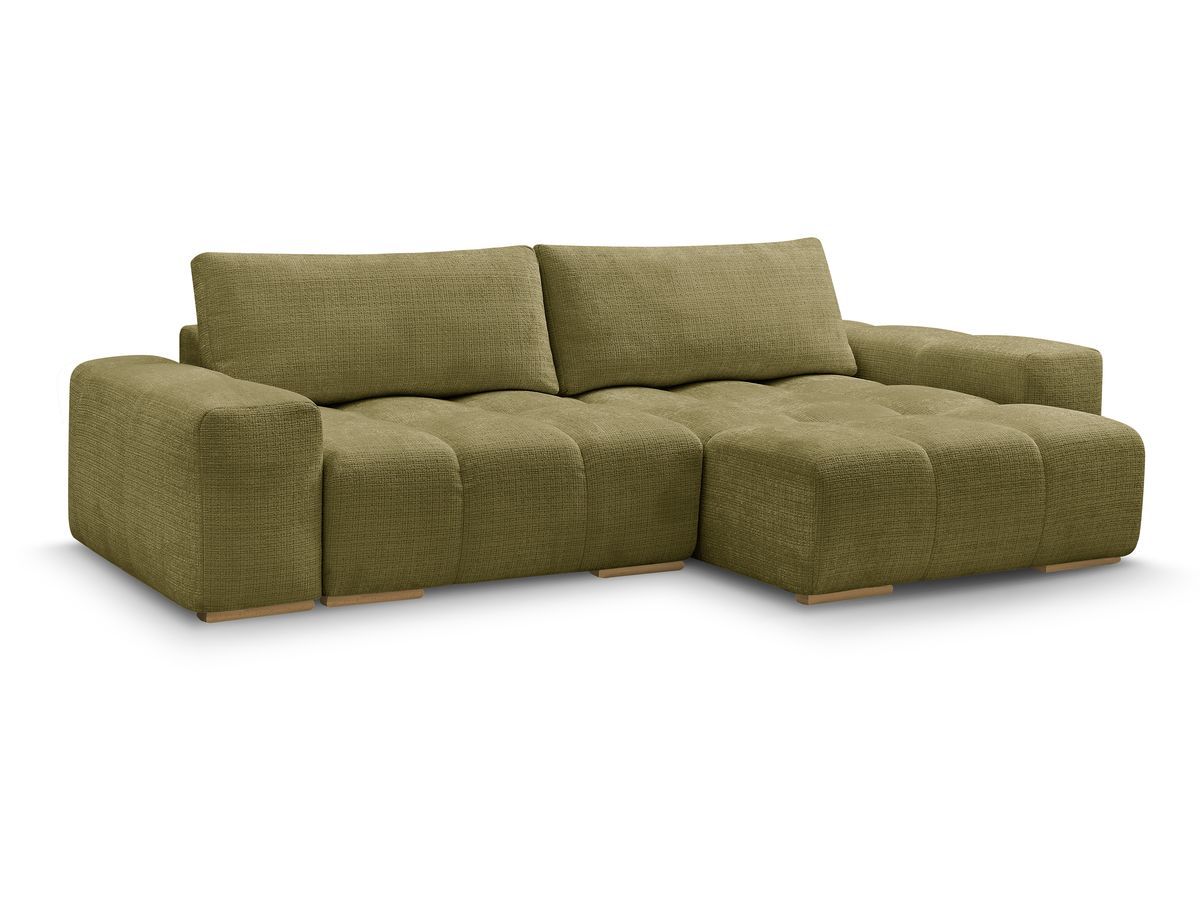 Bobochic Anakin Ecksofa, 2 Kissen Strukturstoff Grün