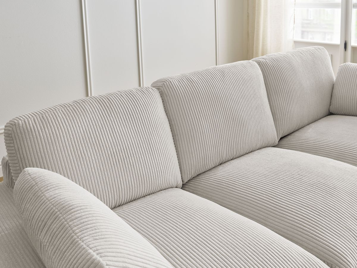 Bobochic Belair Sofa 3-Sitzer 220 × 93 cm Cordsamt Beige