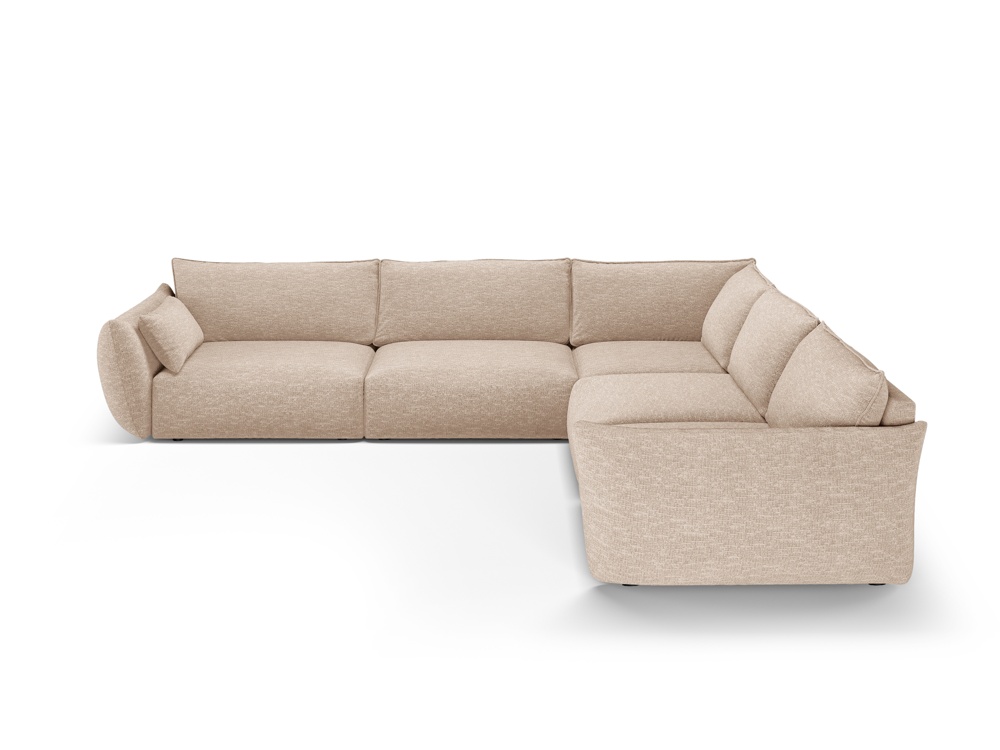Cosmopolitan Design Symmetrisches Ecksofa Matera 7-Sitzer Chenille Eden Dunkelbeige