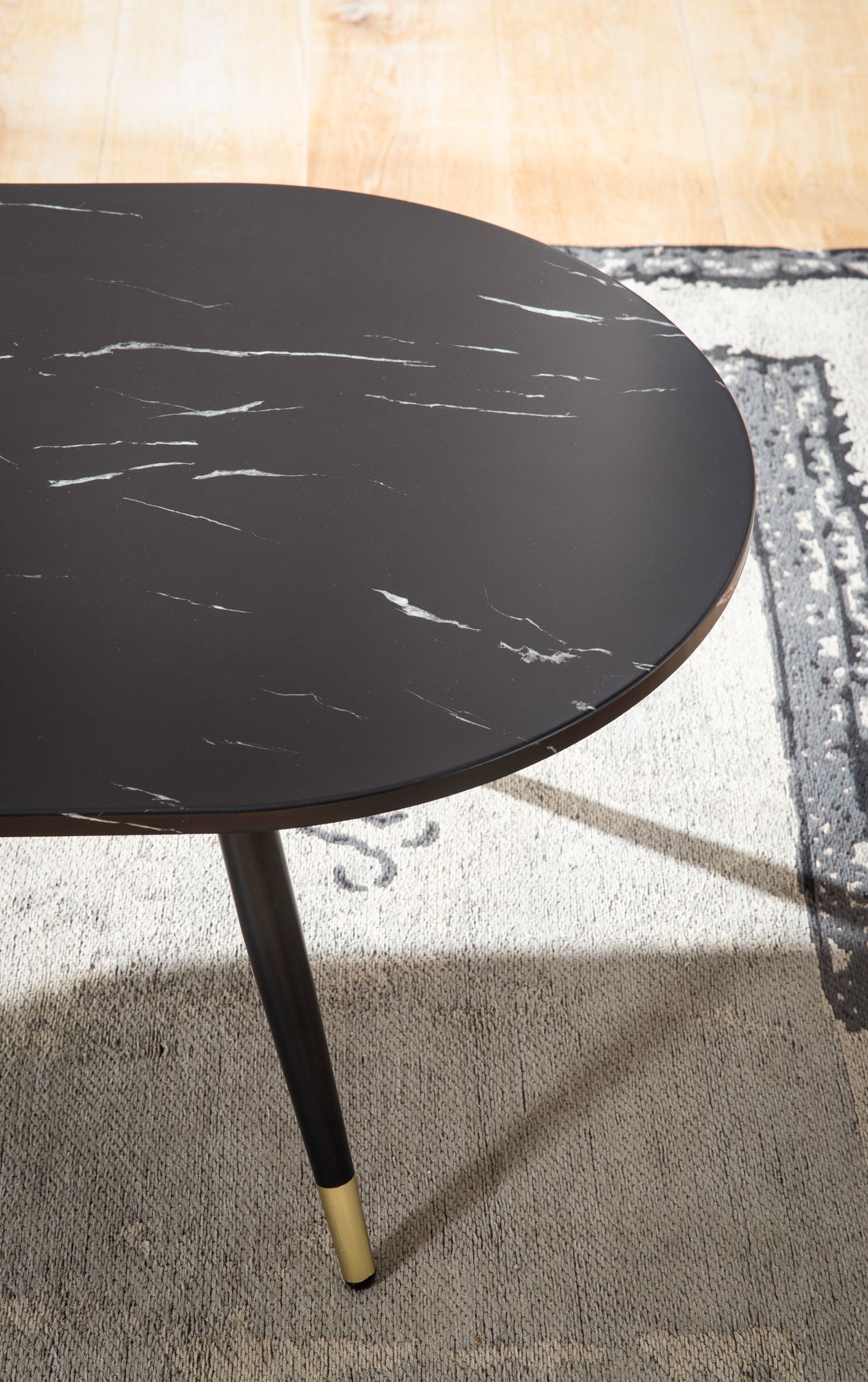 Couchtisch Ringstad Marmoroptik Schwarz 120 × 60 × 41,5 cm