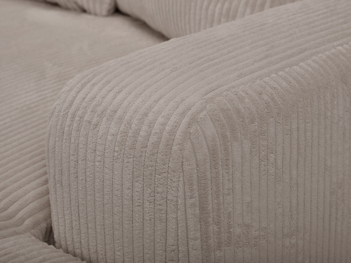 Bobochic Campi Ecksofa mit Schlaffunktion und Bettkasten Cordsamt Taupe Ecke links