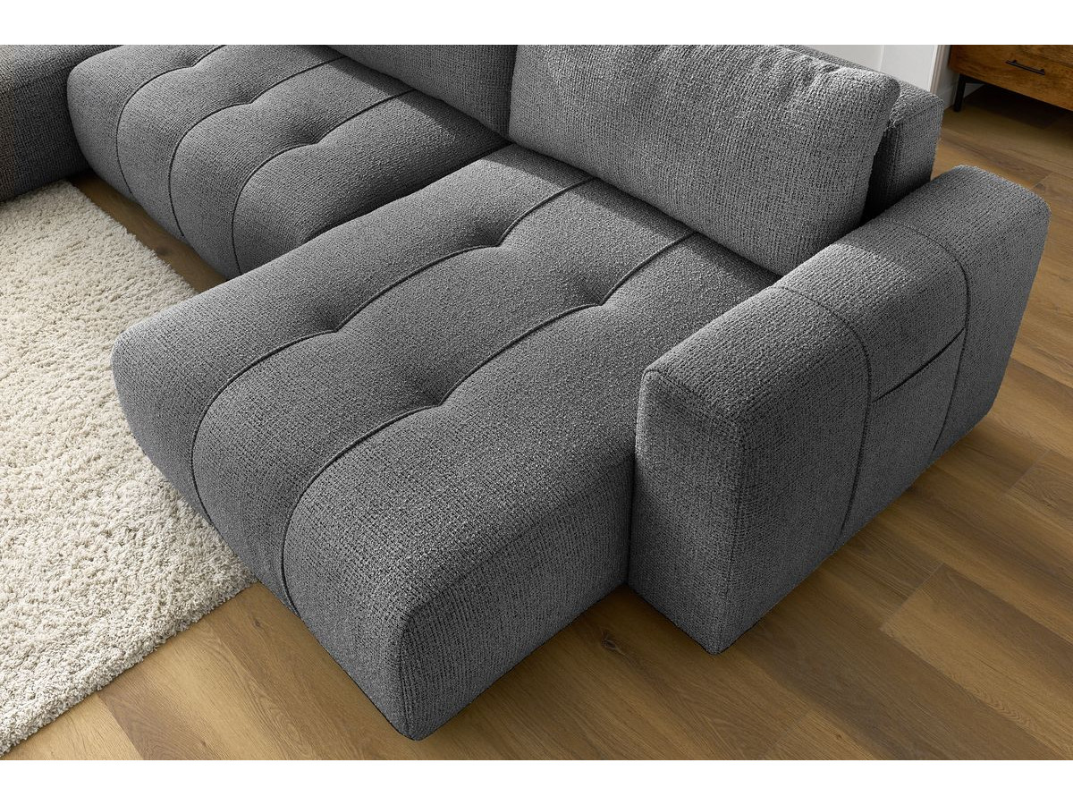 Bobochic Arsene Wohnlandschaft Melange-Stoff Dunkelgrau Ecke rechts