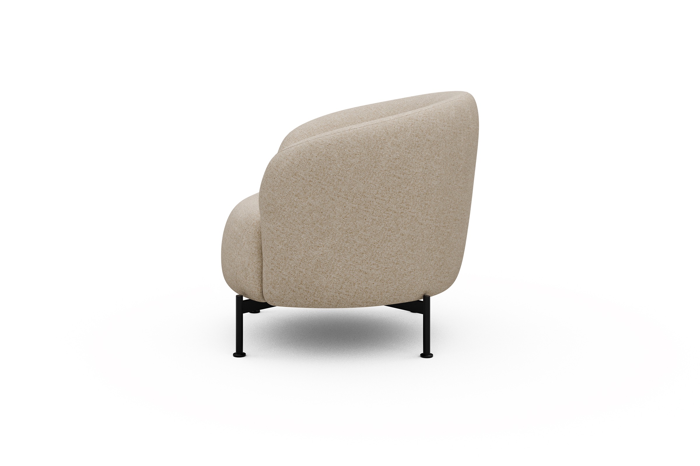 Sessel Ronda X-Metallgestell Schwarz Casone-Natural-Beige