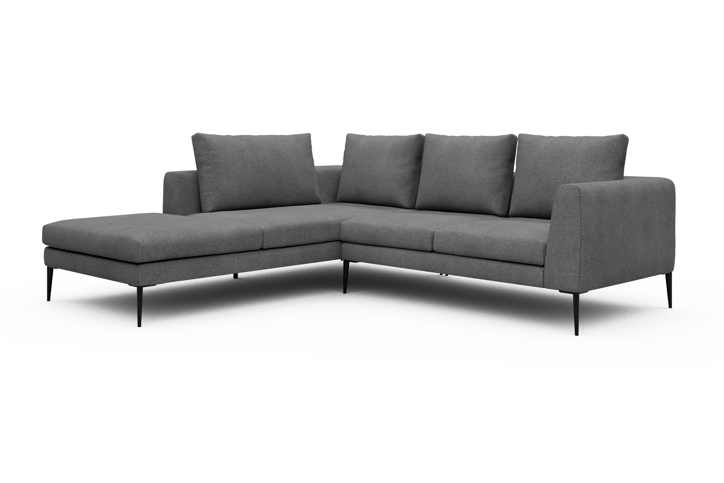Ecksofa Paul Relax-Ecke links mit 2-Sitzer Boucle-Ash-Grey