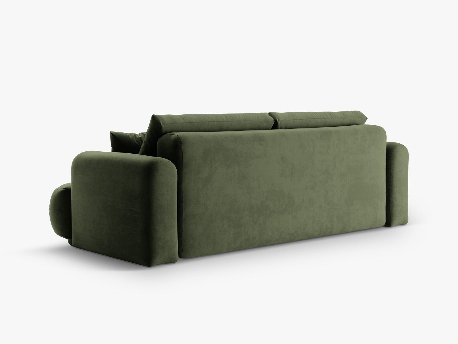 Micadoni Ella Schlafsofa 3-Sitzer mit Bettkasten Samt Vogue Grün