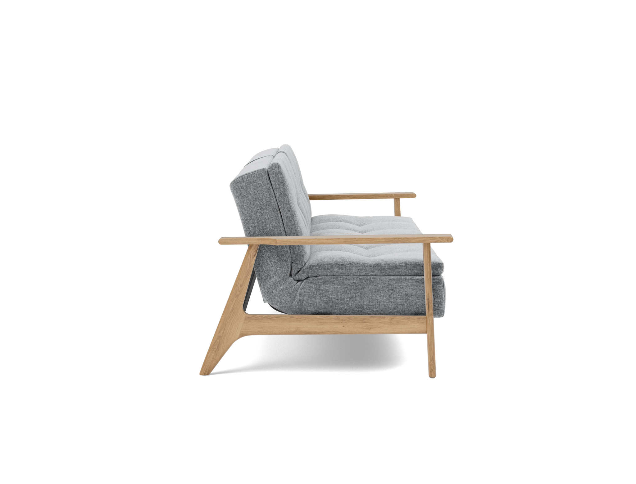Schlafsofa Dublexo Frej Strukturierter Stoff Twist 565-Granite