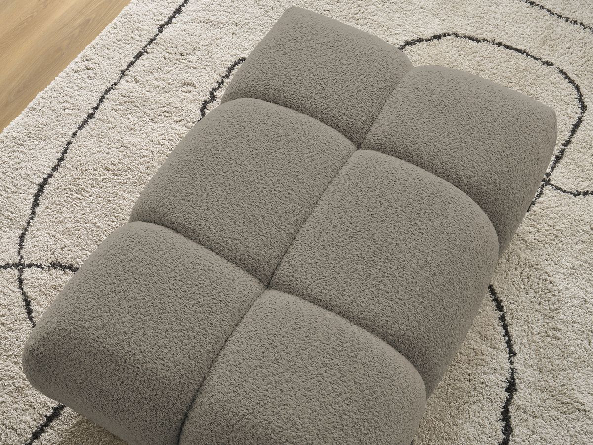 Bobochic Alya Pouf Bouclé-Stoff Taupe