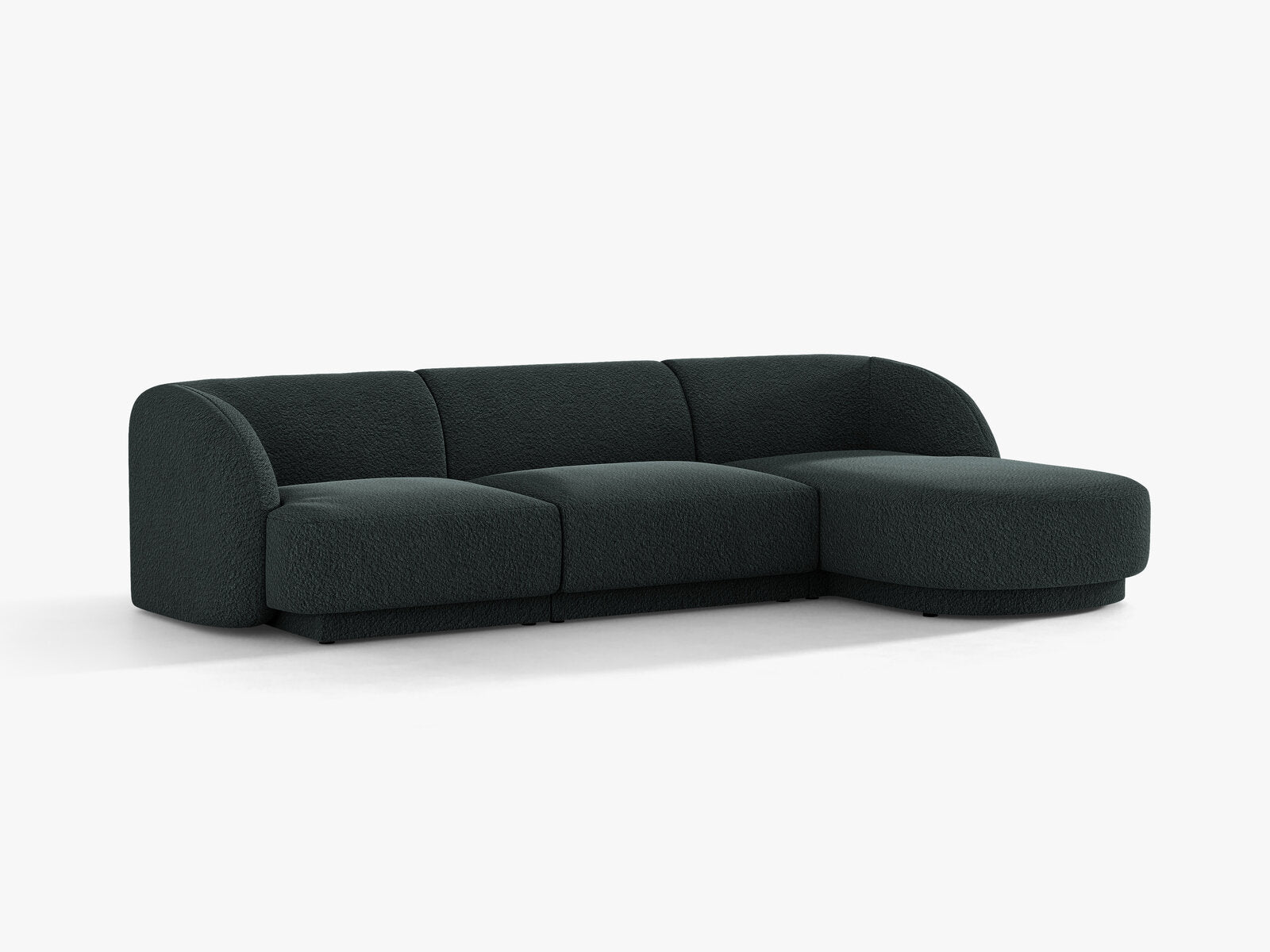Micadoni Ecksofa Miley 4-Sitzer Rechts Boucle Baloo Schwarz