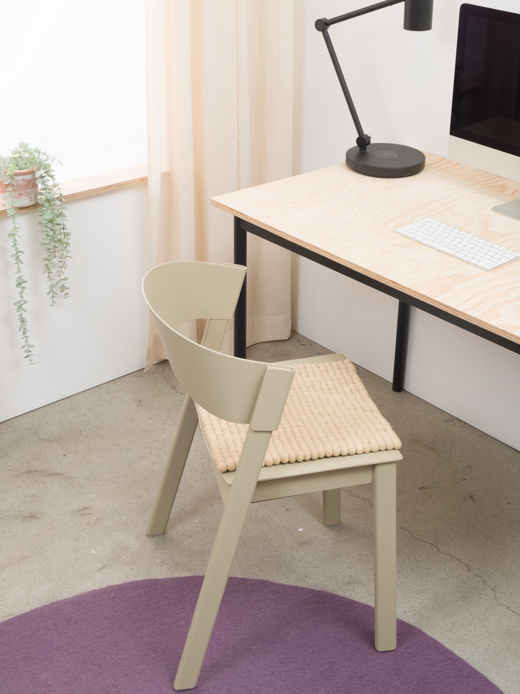 myfelt Levi Filzkugel-Sitzauflage Beige 36 x 36 cm