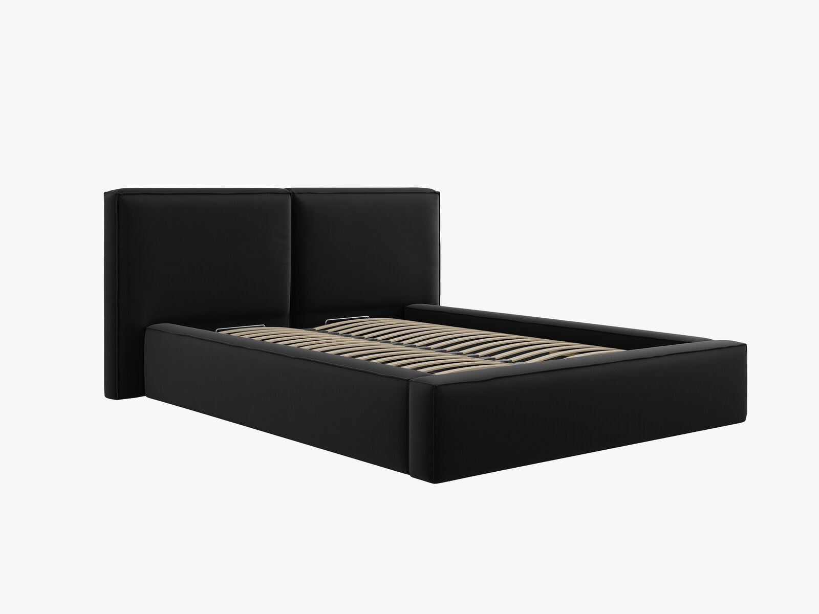 Micadoni Bett Jodie Samt Bluvel Schwarz 140x200