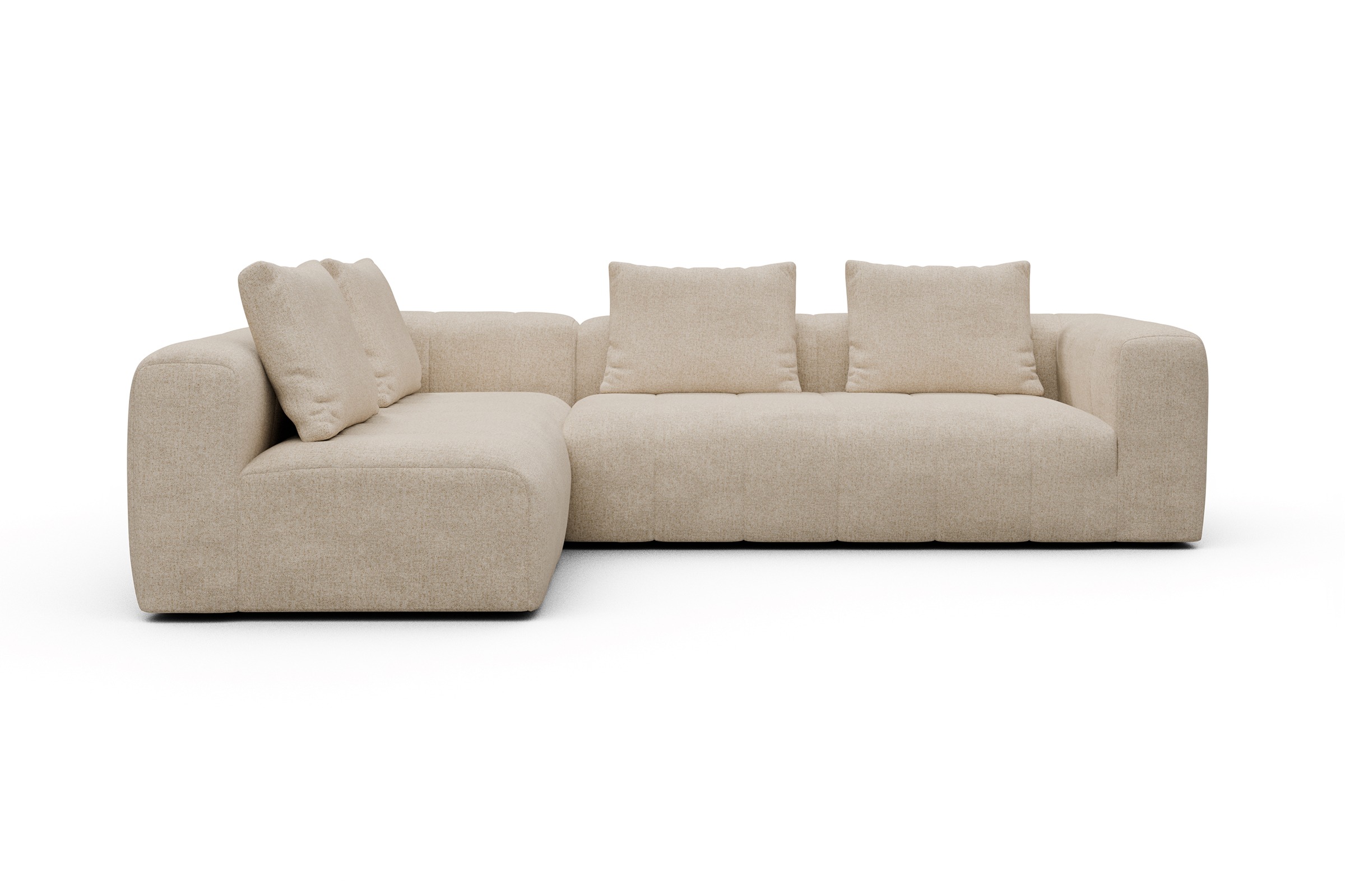 Ecksofa Hugo 2x 2,5-Sitzer Armlehne rechts Casone-Natural-Beige