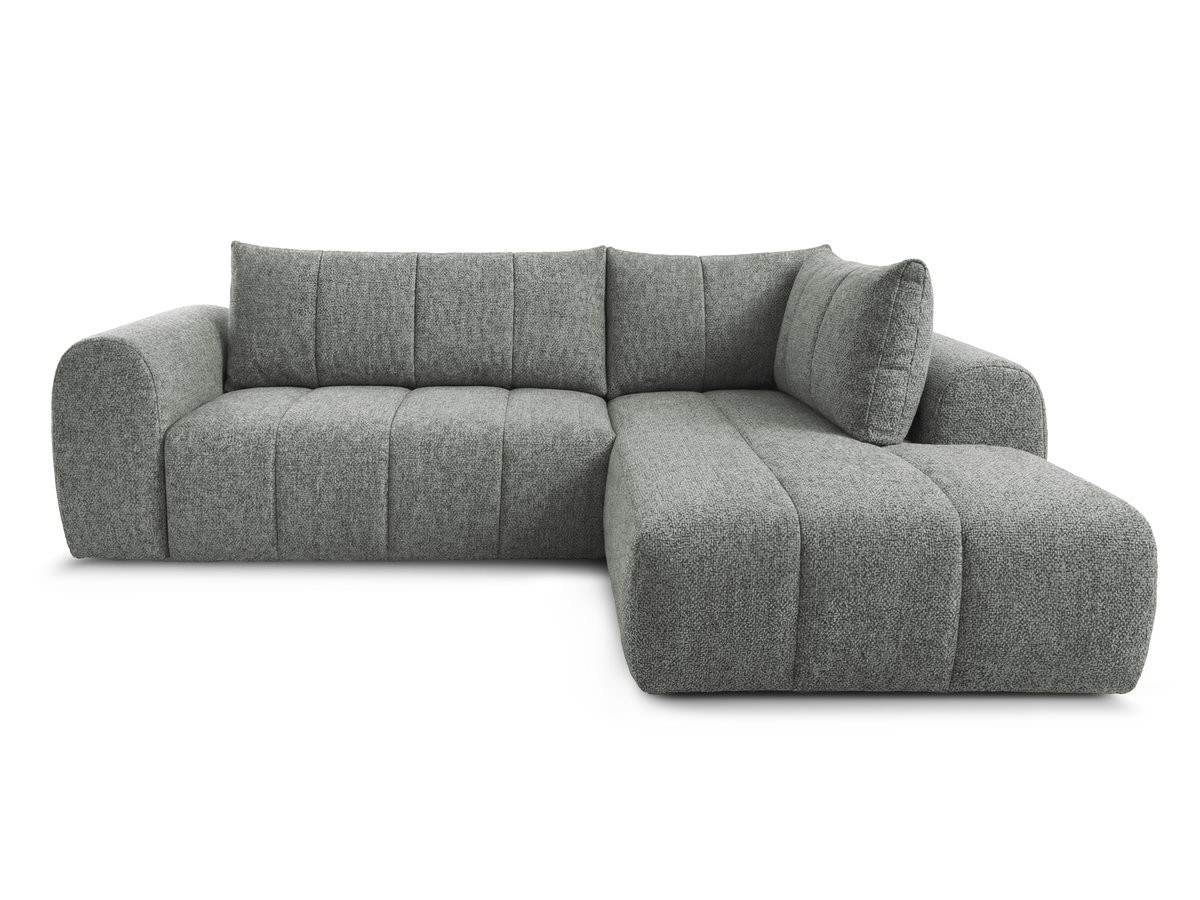 Bobochic Nesty Ecksofa in L-Form, 256 cm Melange-Stoff Dunkelgrau Ecke rechts