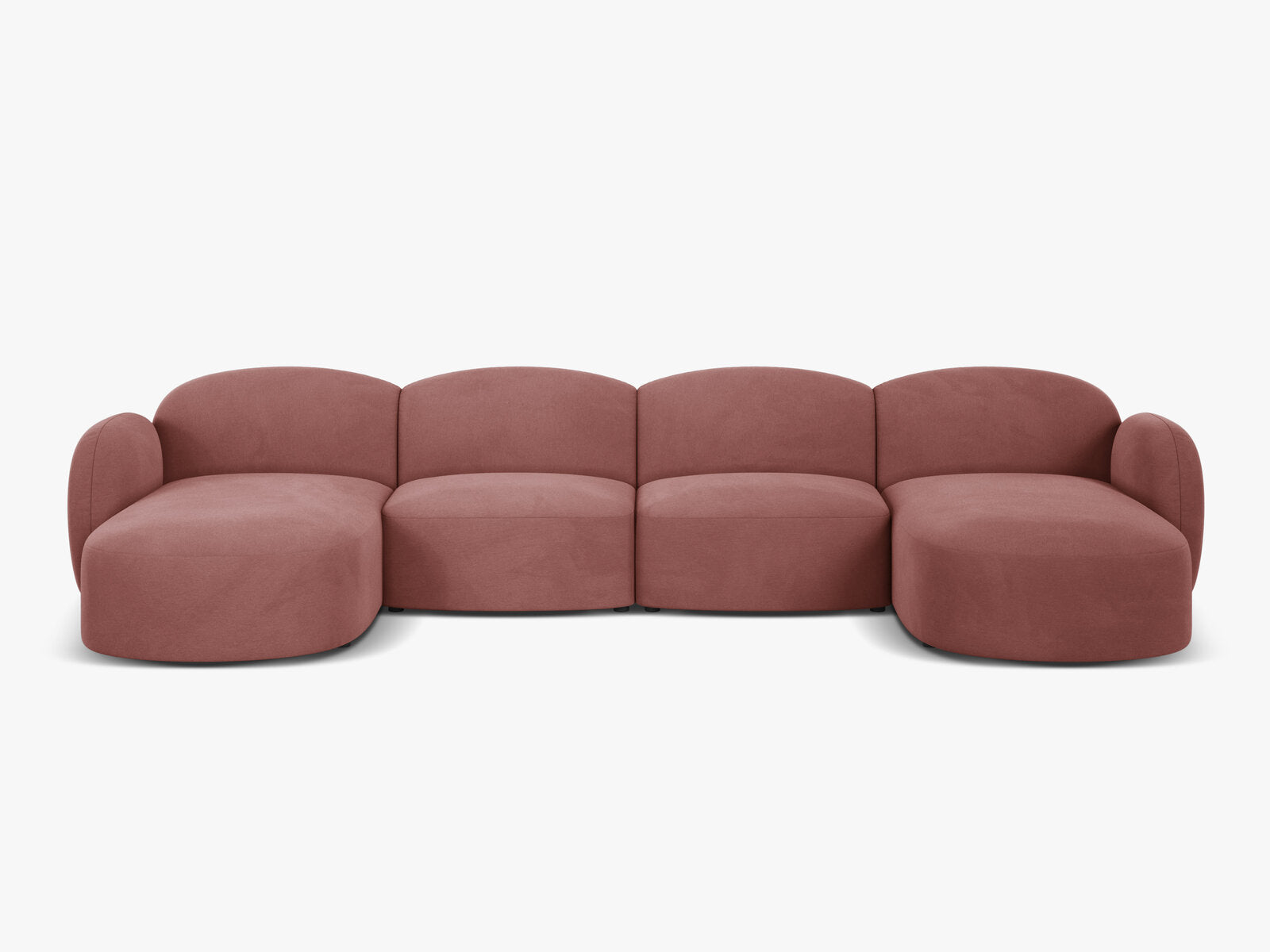 Micadoni Panorama Sofa Blair 6-Sitzer Samt Casino Lachs