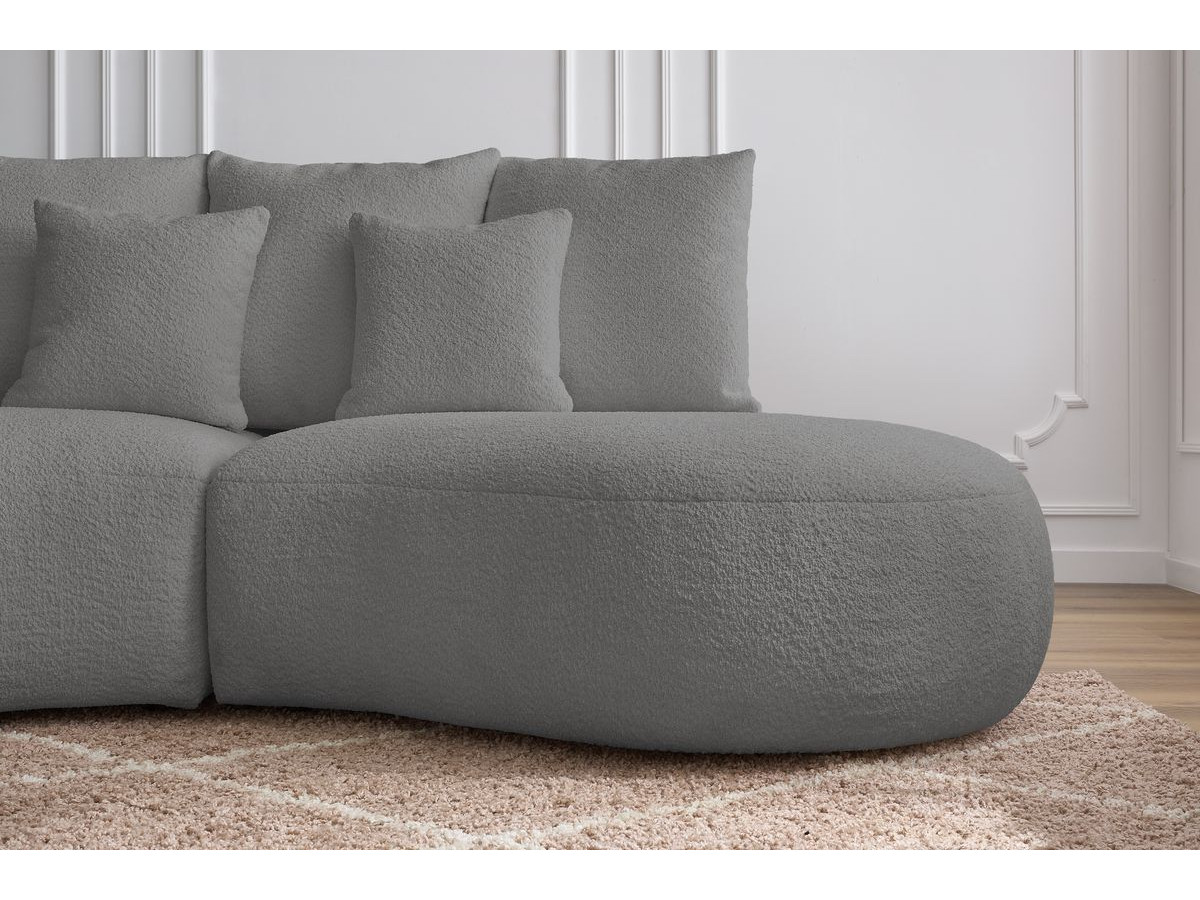 Bobochic Saint-germain Sofa 3-Sitzer Bouclé-Stoff Hellgrau
