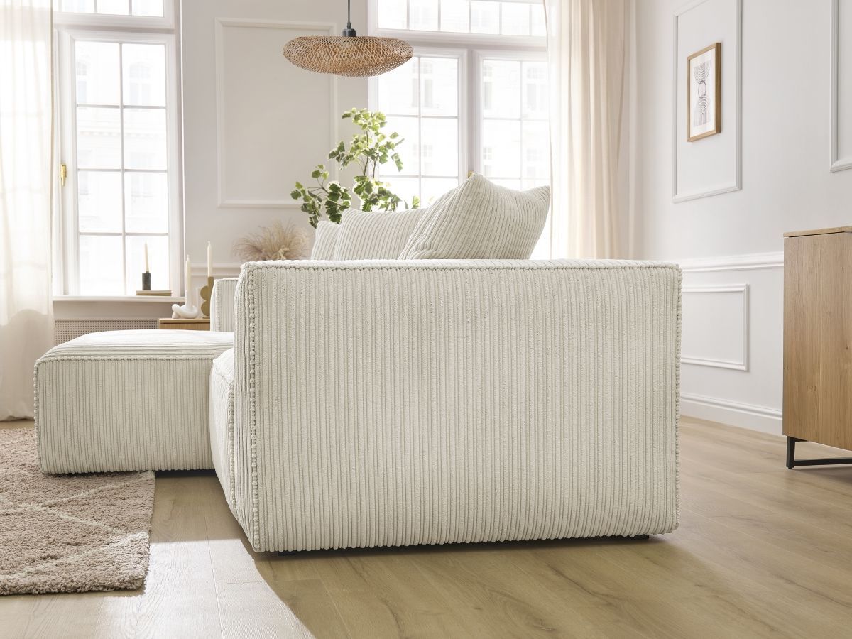 Bobochic Nina Ecksofa Cordsamt Beige Ecke links
