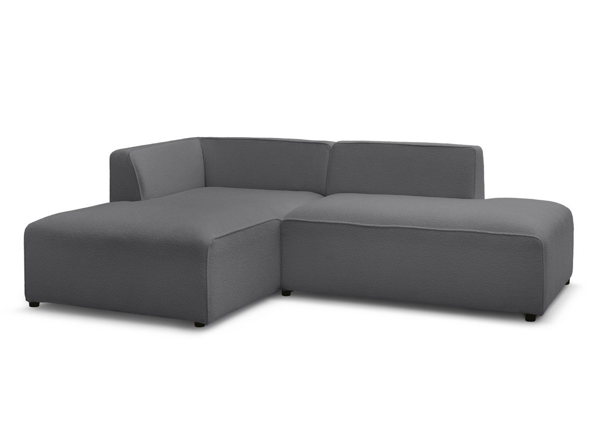Bobochic Megeve Ecksofa Bouclé-Stoff Dunkelgrau Ecke links