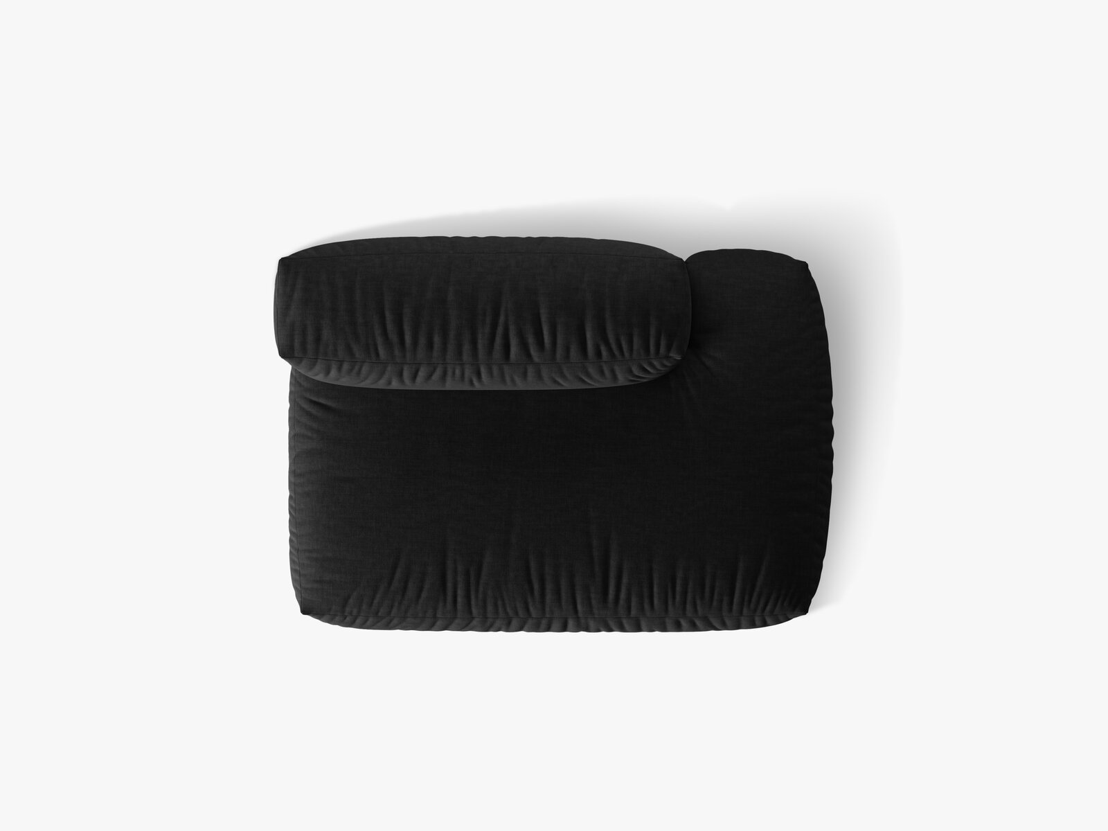 Micadoni Ecksofa-Modul Martina 1-Sitzer Strukturierter Stoff Boston Schwarz Rechts