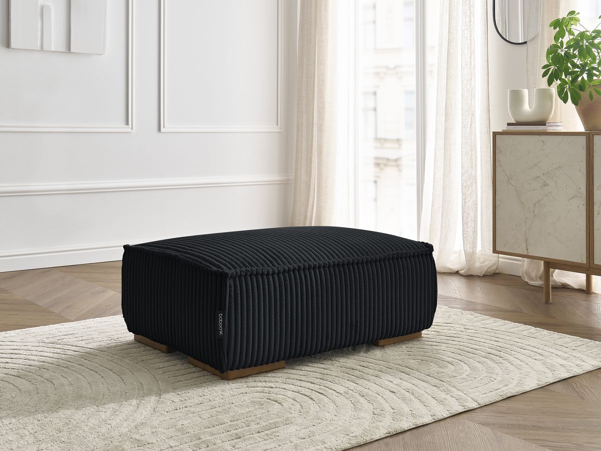 Bobochic Chelsea Pouf Breitcord weich Schwarz
