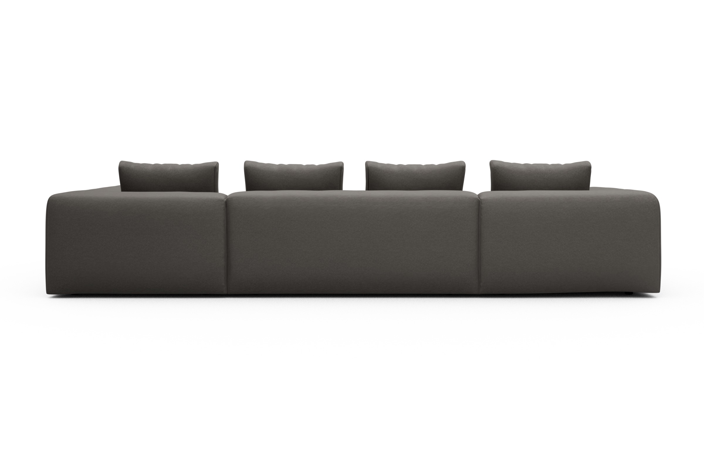 Wohnlandschaft Fred Relax-Ecke rechts mit 2-Sitzer und Chaiselongue links Satya-Taupe