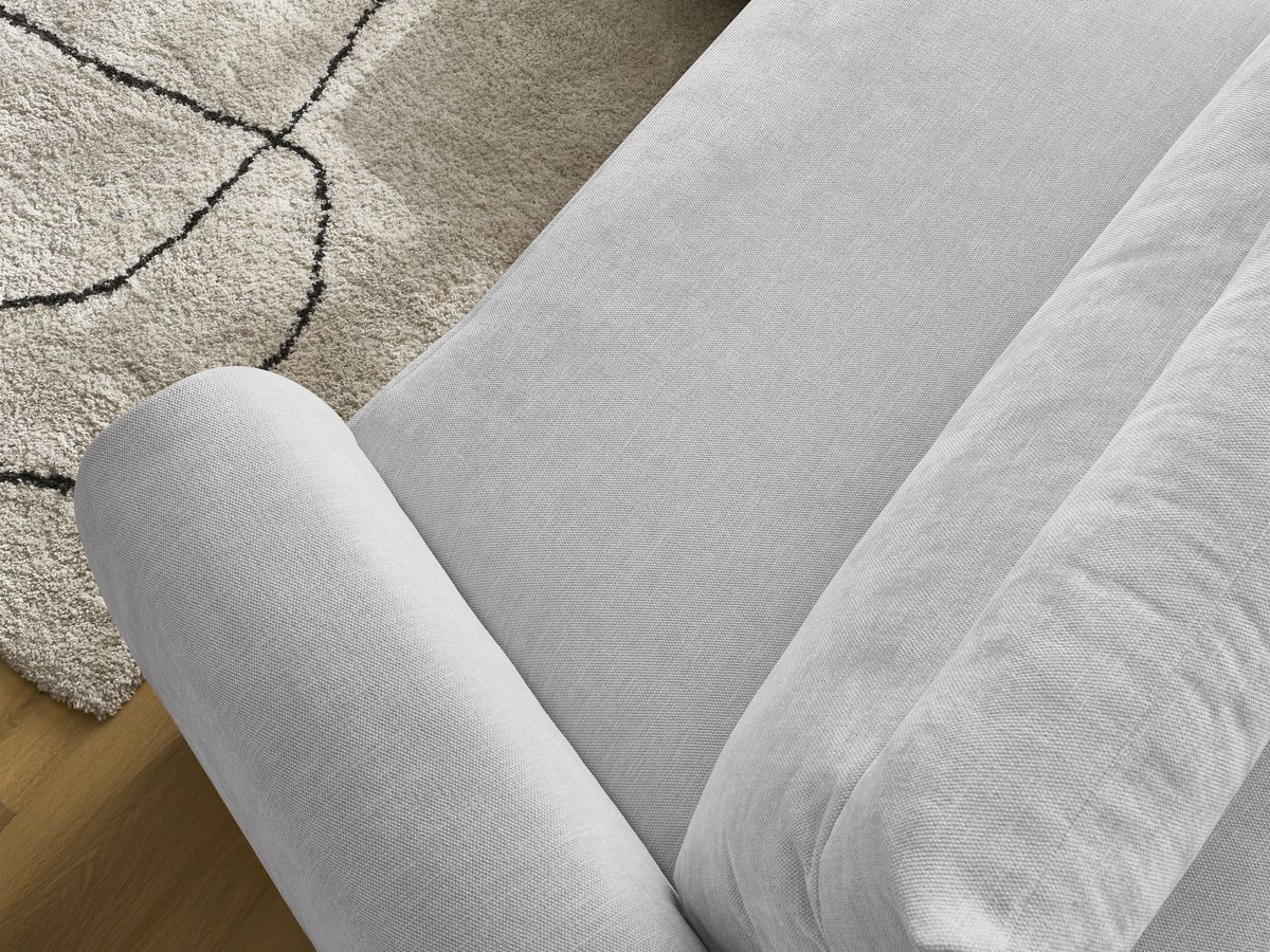 Bobochic Aden Ecksofa 293 × 152 cm Stoff Hellgrau Ecke links