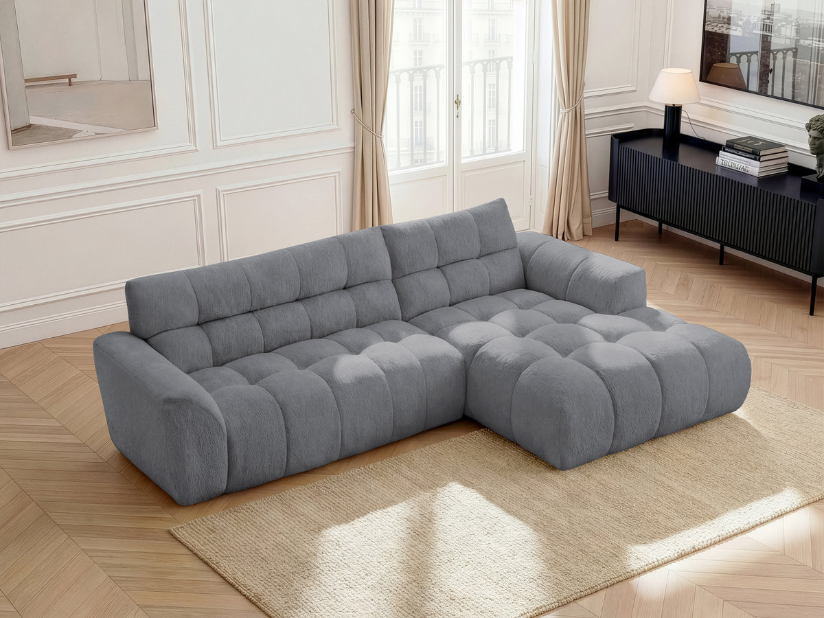 Bobochic Jaya Ecksofa Chenille Grau Ecke rechts