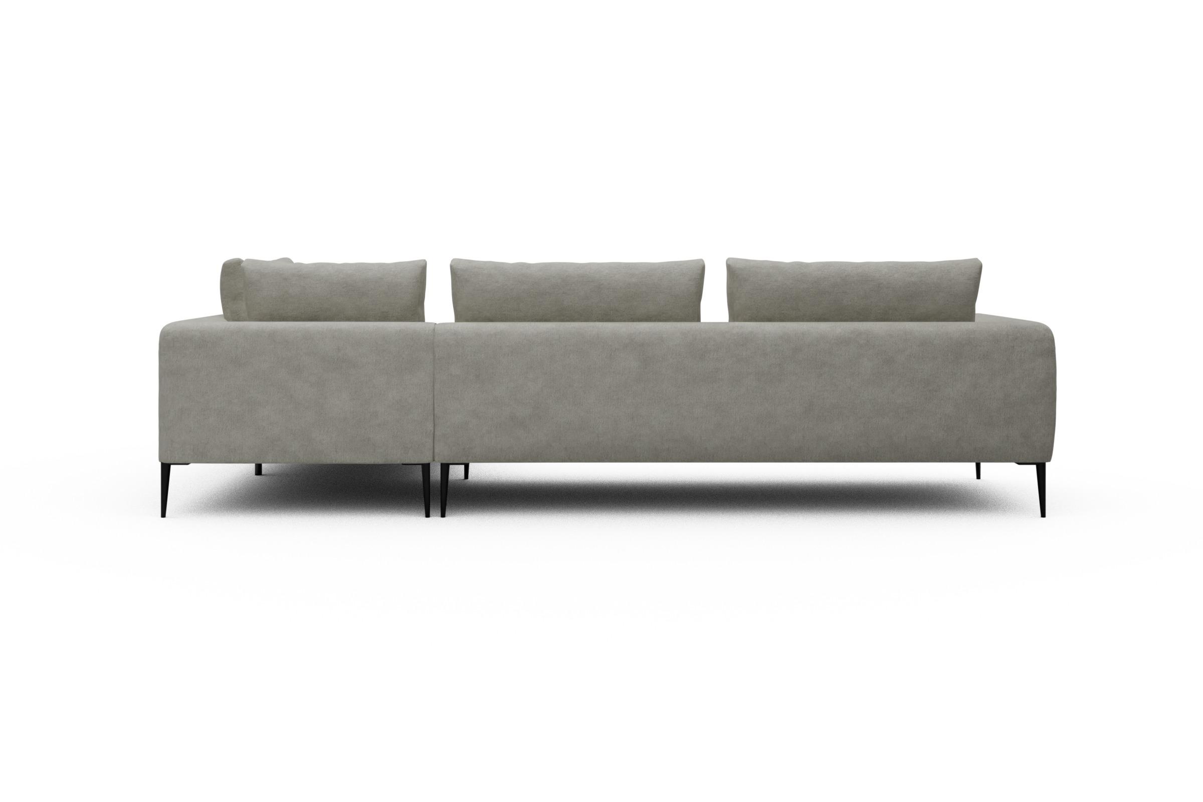 Ecksofa Paul Relax-Ecke links mit 3-Sitzer Carreno-Moon-Stone-White