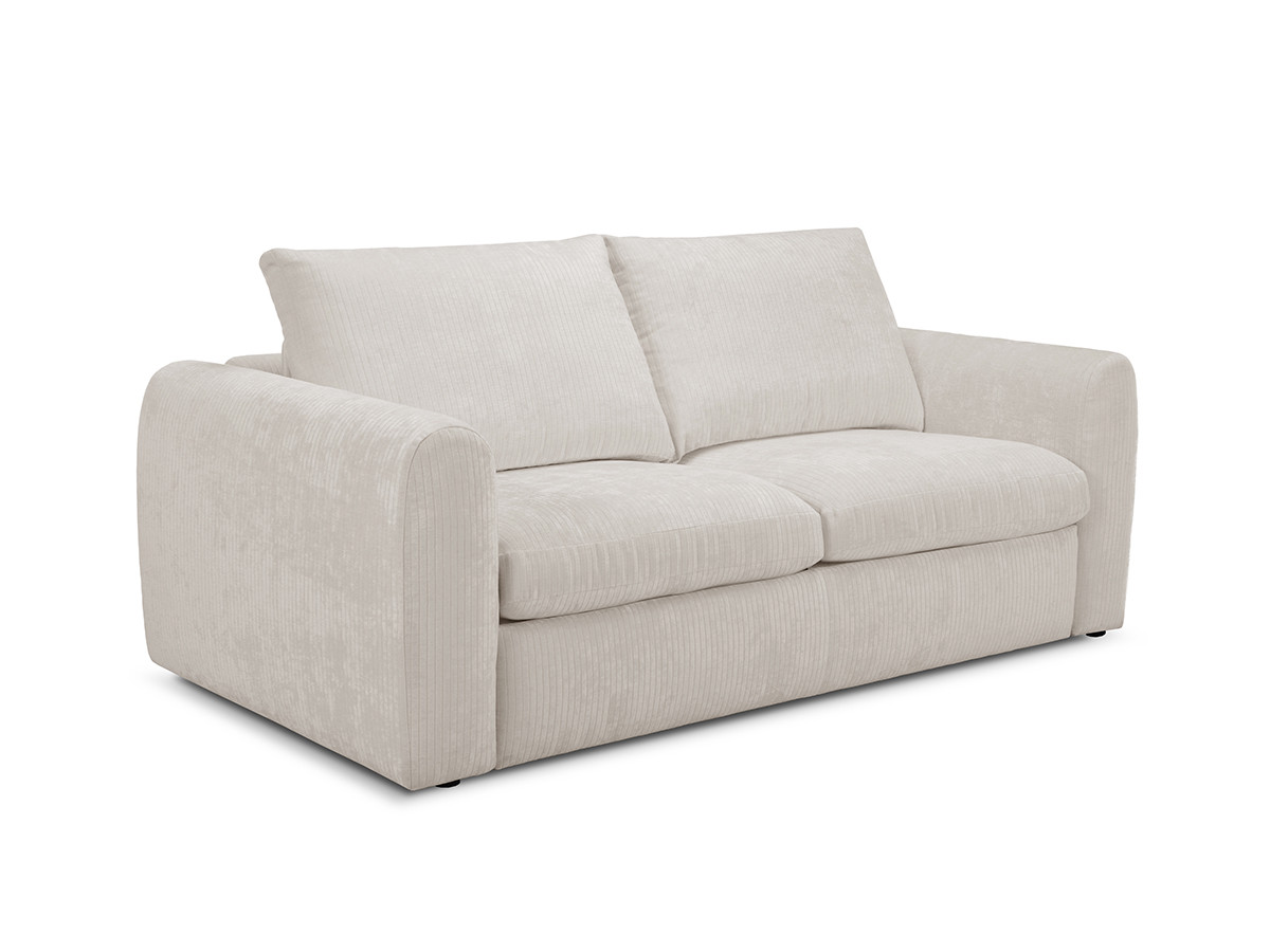 Bobochic Archi Schlafsofa 3-Sitzer Cordsamt Weiß, Liegefläche 140 × 190 cm