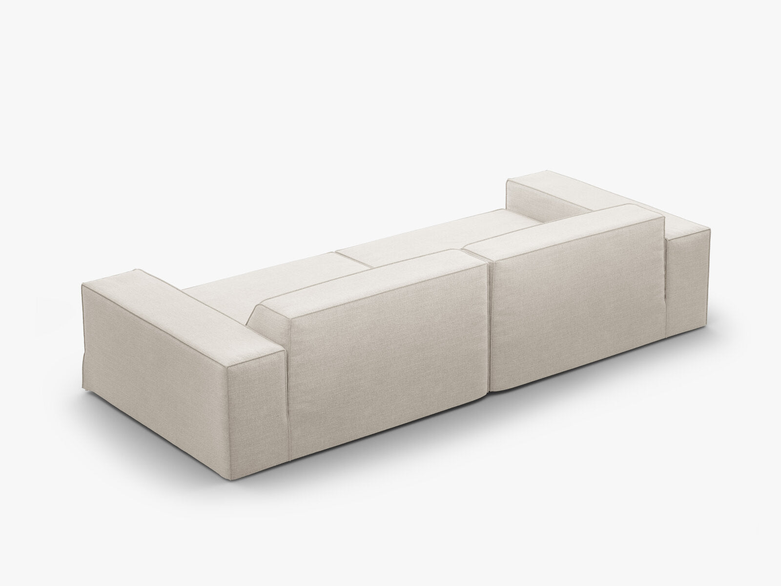 Micadoni Sofa Jodie 4-Sitzer Strukturierter Stoff Lins Natur