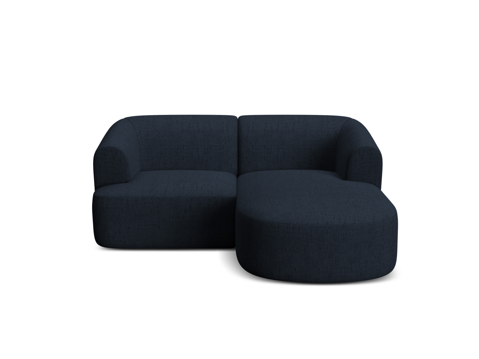 Cosmopolitan Design Ecksofa Campi 3-Sitzer Strukturierter Stoff Moly Königsblau Rechts