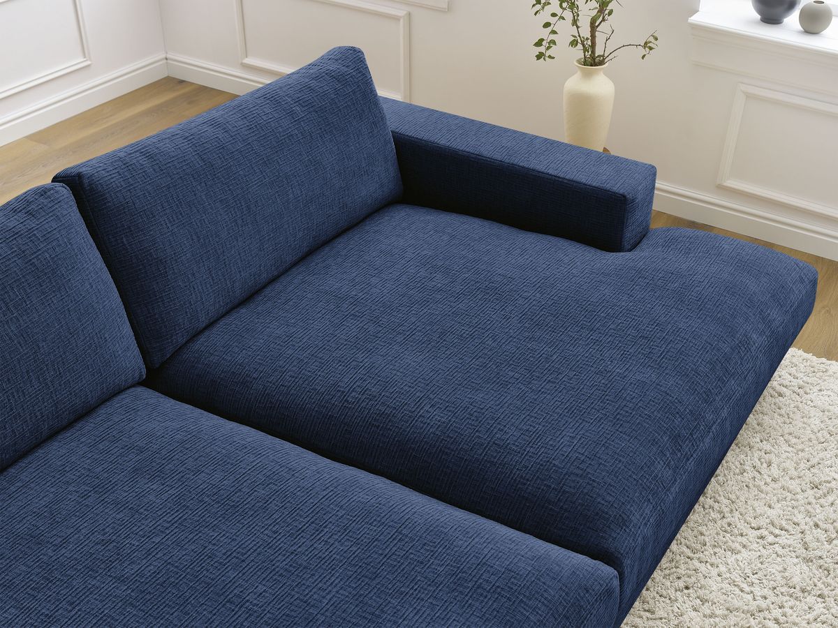 Bobochic Leonard Sofa 4-Sitzer 234 × 159 cm Strukturstoff Dunkelblau