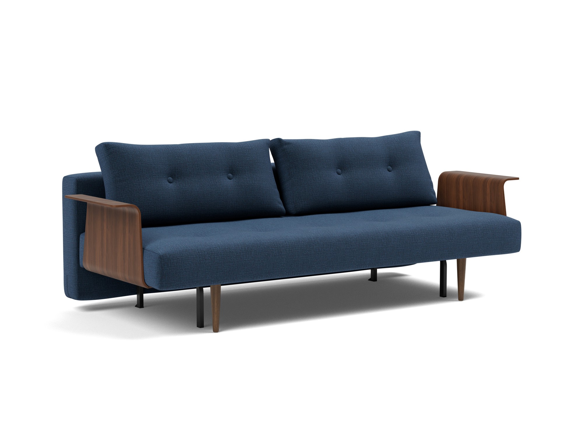 Schlafsofa Recast mit Armlehnen Chenille Esina 414-Indigo-Blue