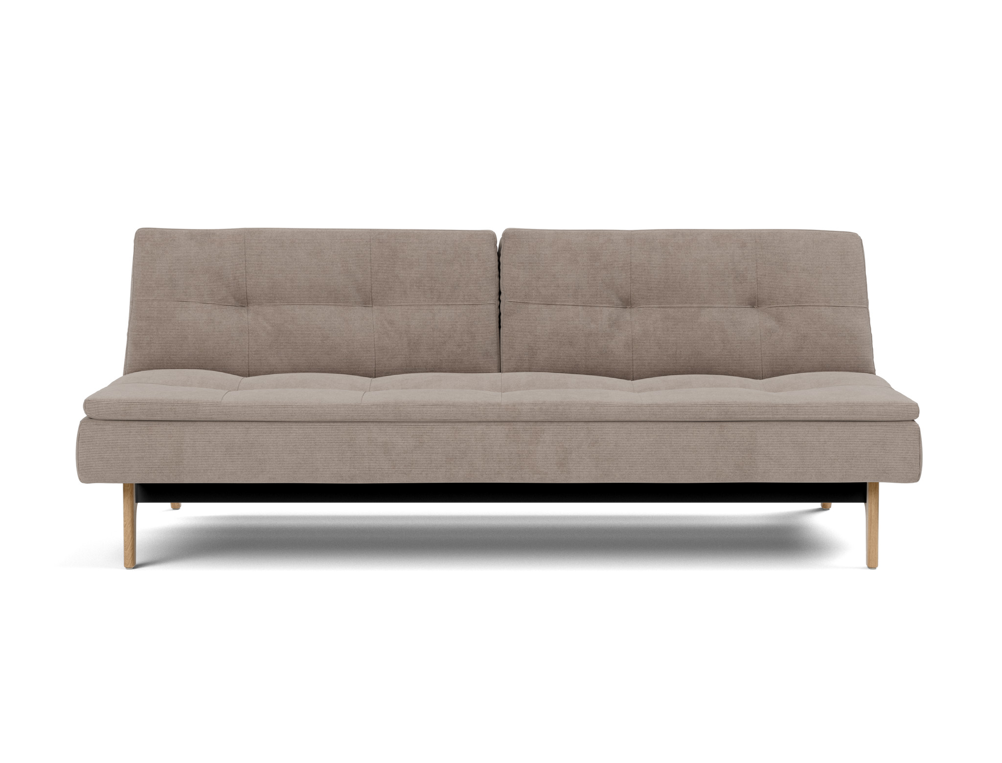 Schlafsofa Dublexo Kord Cordufine 318-Beige Beine Eiche