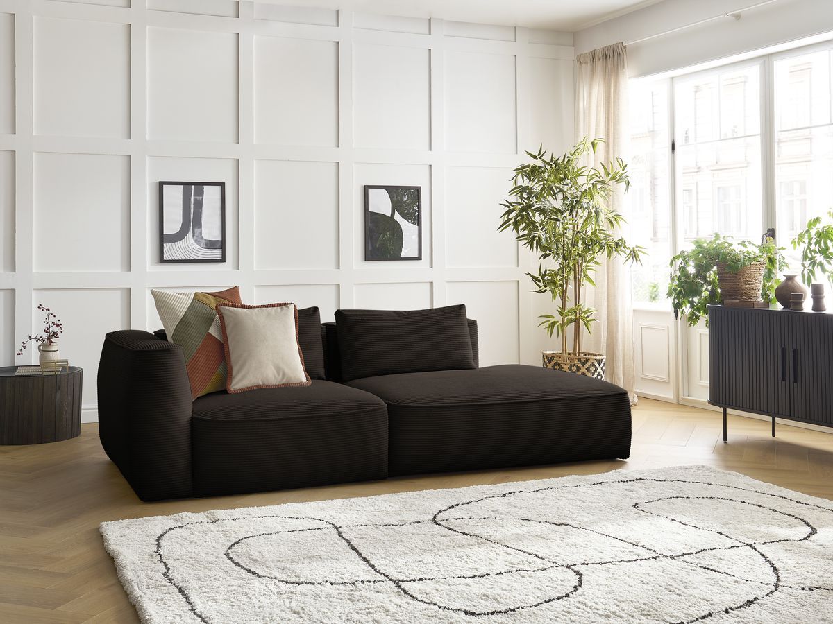 Bobochic Leopold Sofa 3-Sitzer Cordsamt Braun Armlehne links