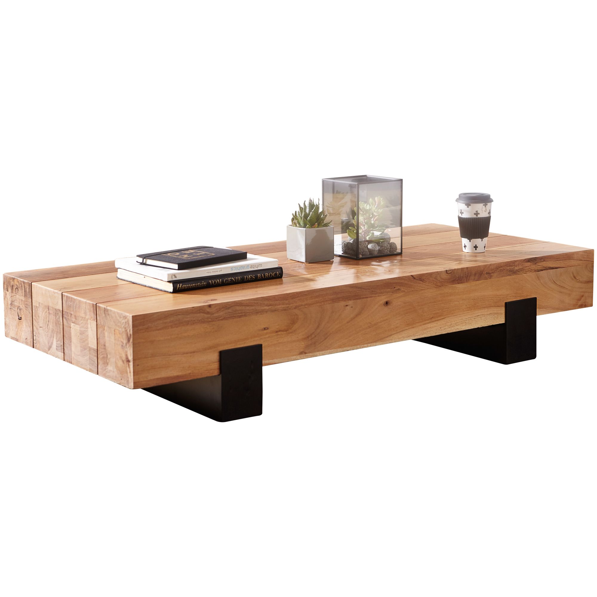 Couchtisch Bredebro Akazie Massivholz 130 × 59 × 25 cm