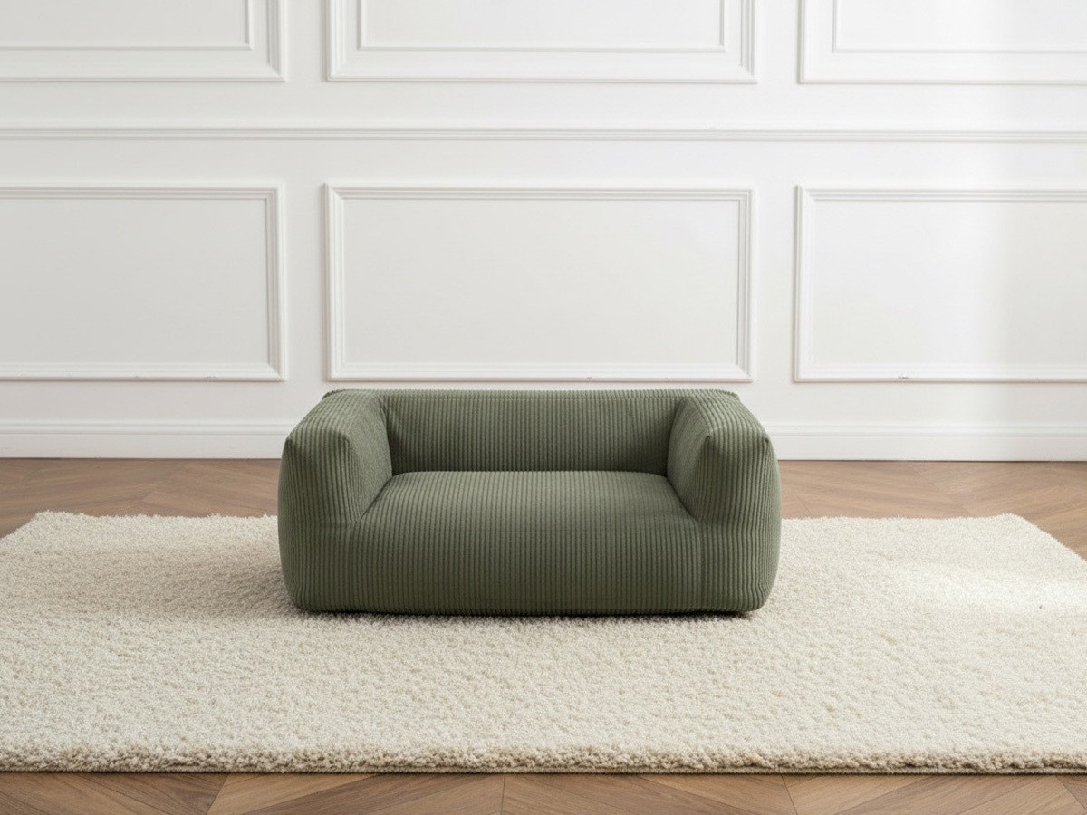 Bobochic Salto Hundekorb Cordsamt Grün, Größe M (80 cm)
