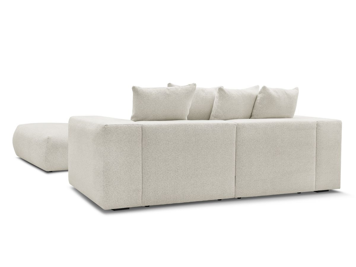 Bobochic Voltaire Sofa 4-Sitzer mit Pouf 280 × 124 cm Melange-Stoff Weiß