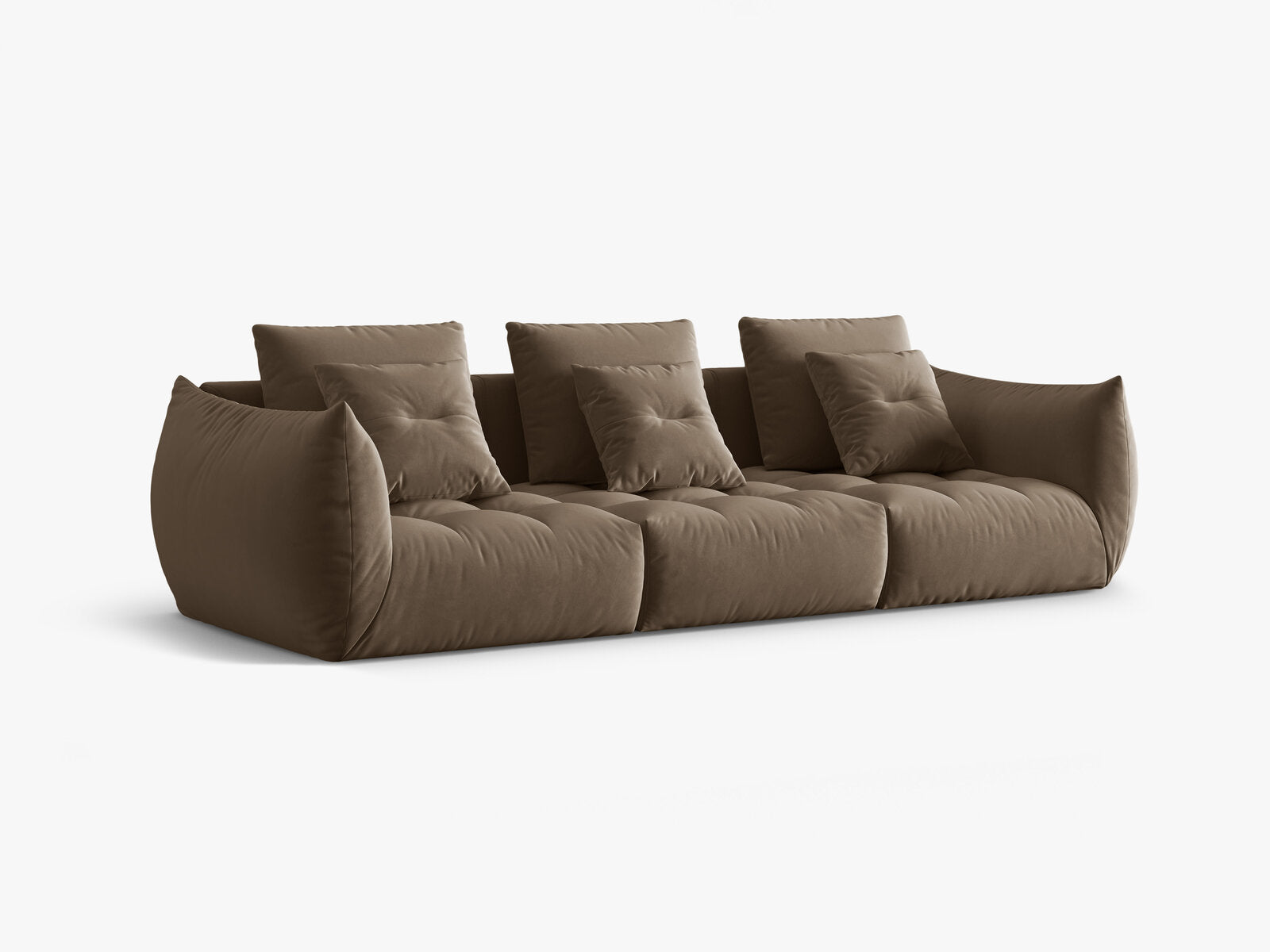 Micadoni Sofa Bloom 4-Sitzer Samt Hellbraun