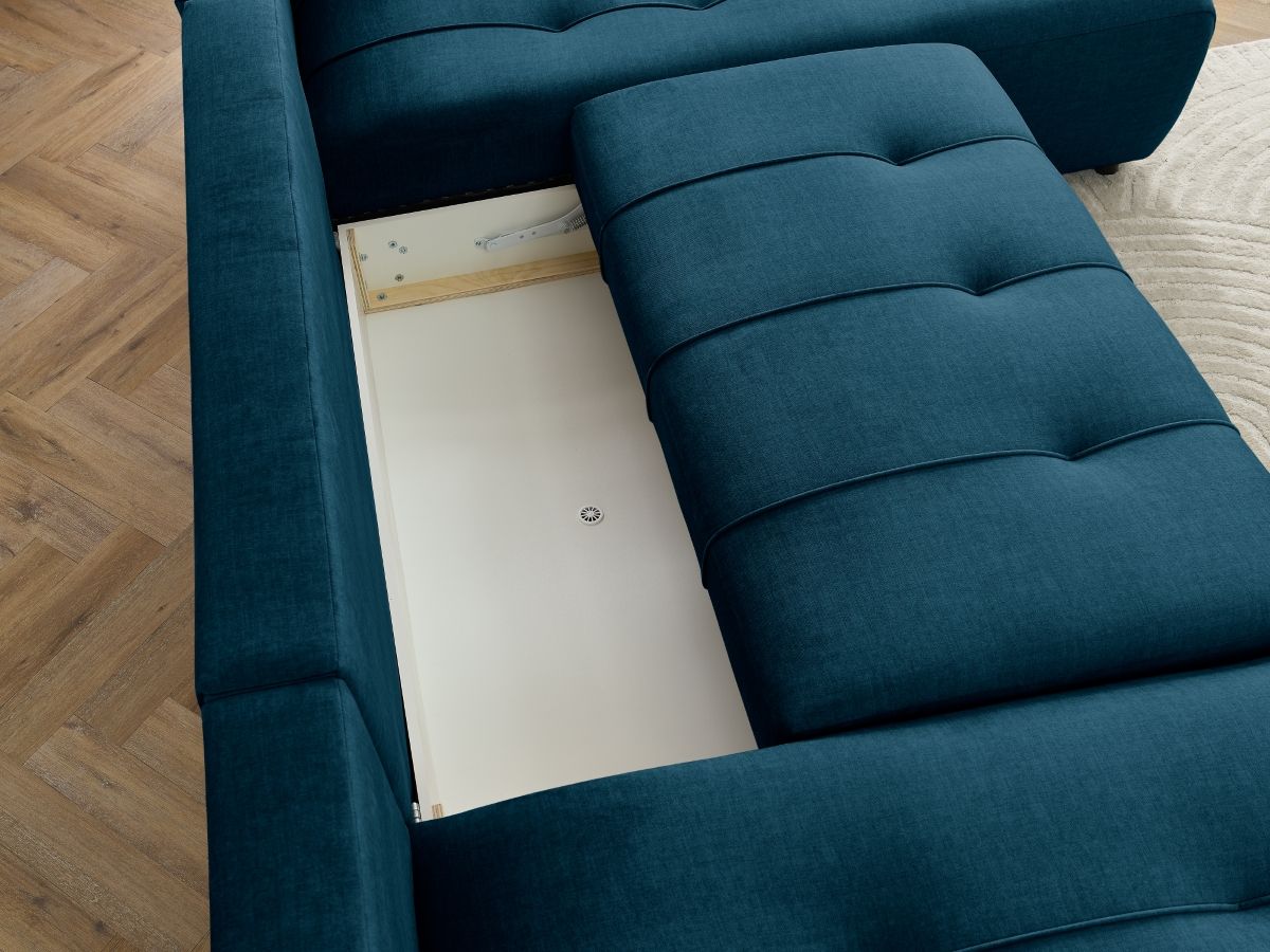 Bobochic Arsene Wohnlandschaft Samt Blau Ecke links