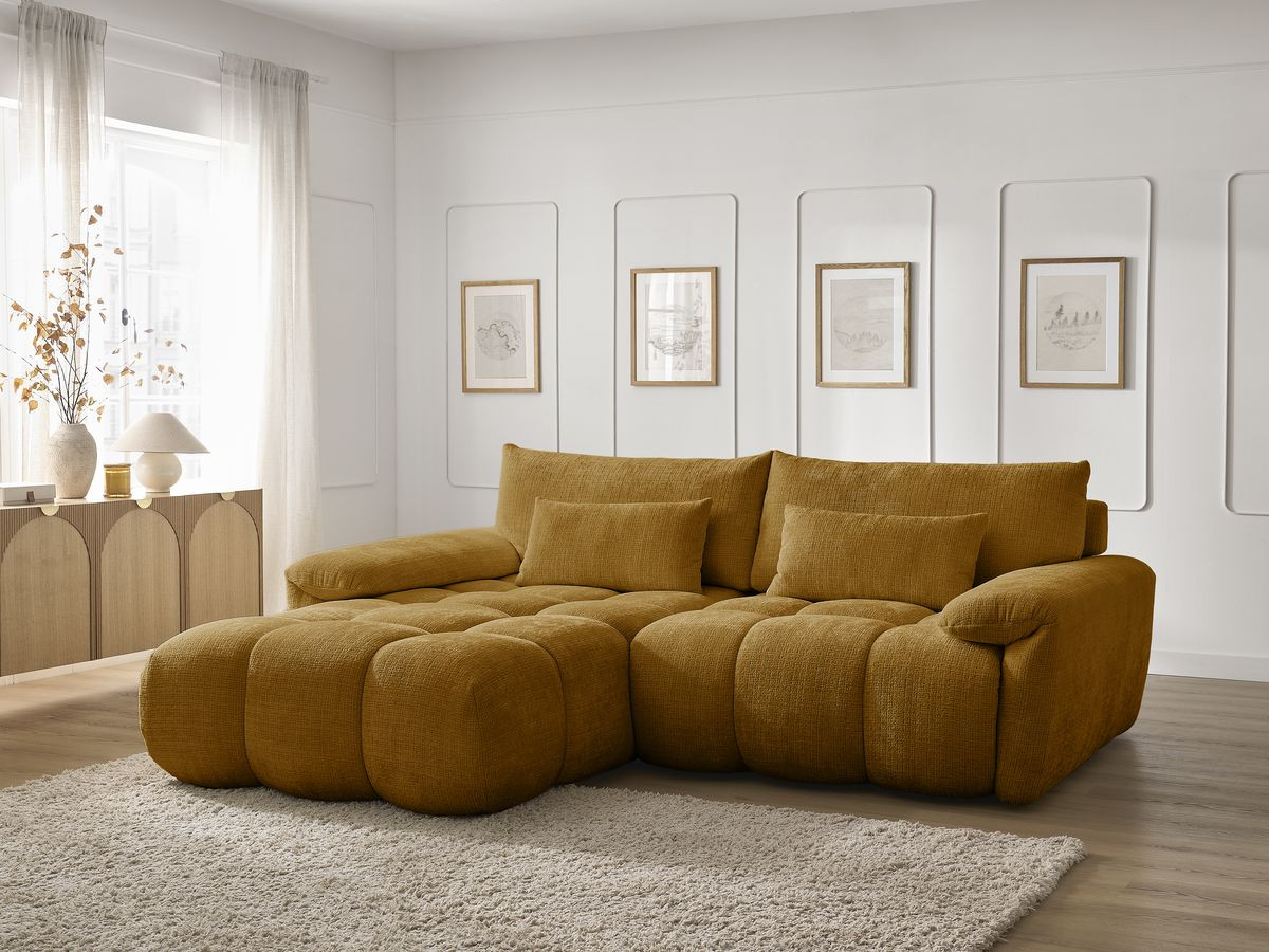 Bobochic Ivane Ecksofa Strukturstoff Gelb Ecke links